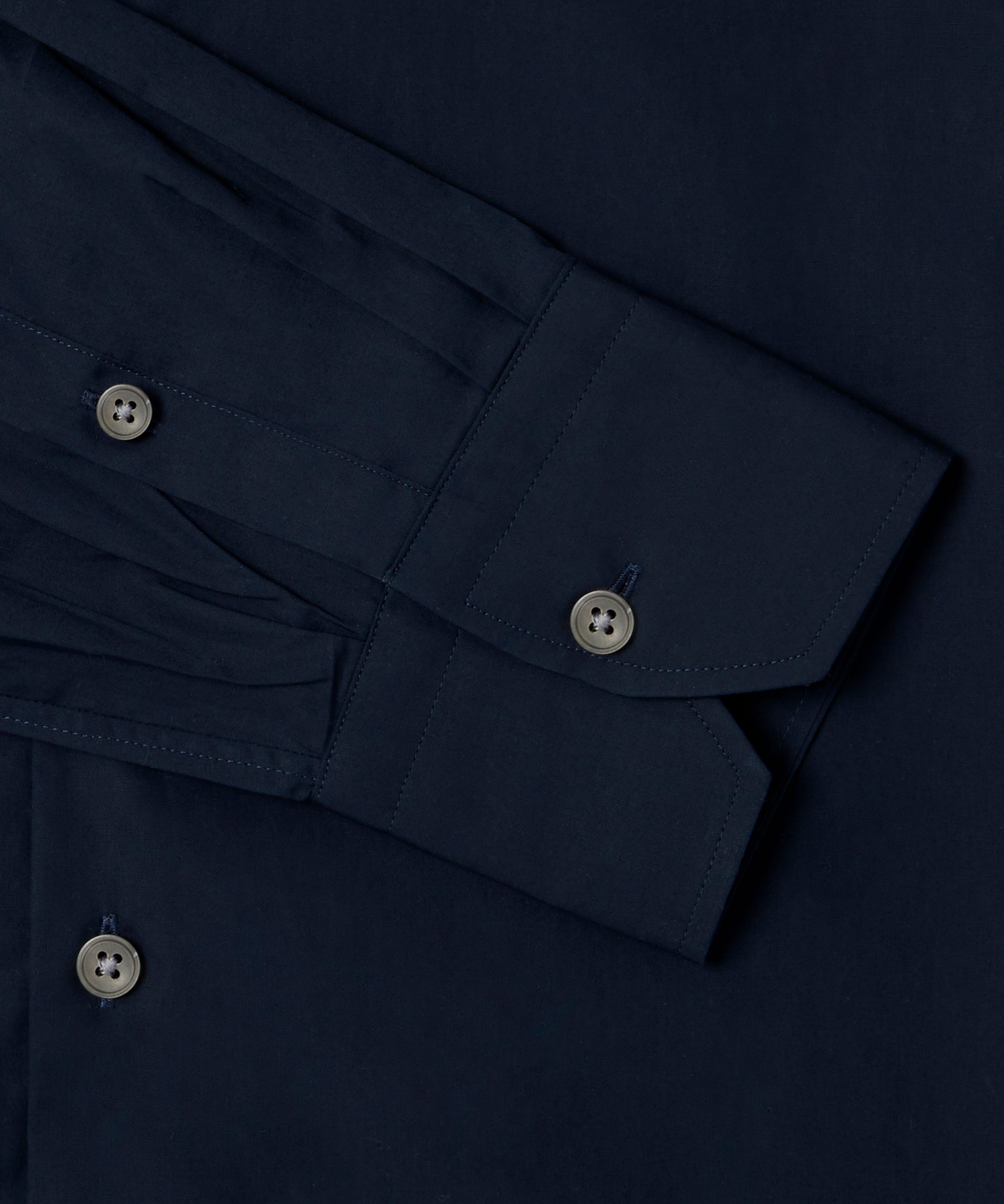 Thomas Pink Shirt Tailored Fit Poplin Plain Blue Formal Cotton-MALFORD OF LONDON SAVILE ROW MENSWEAR OUTLET