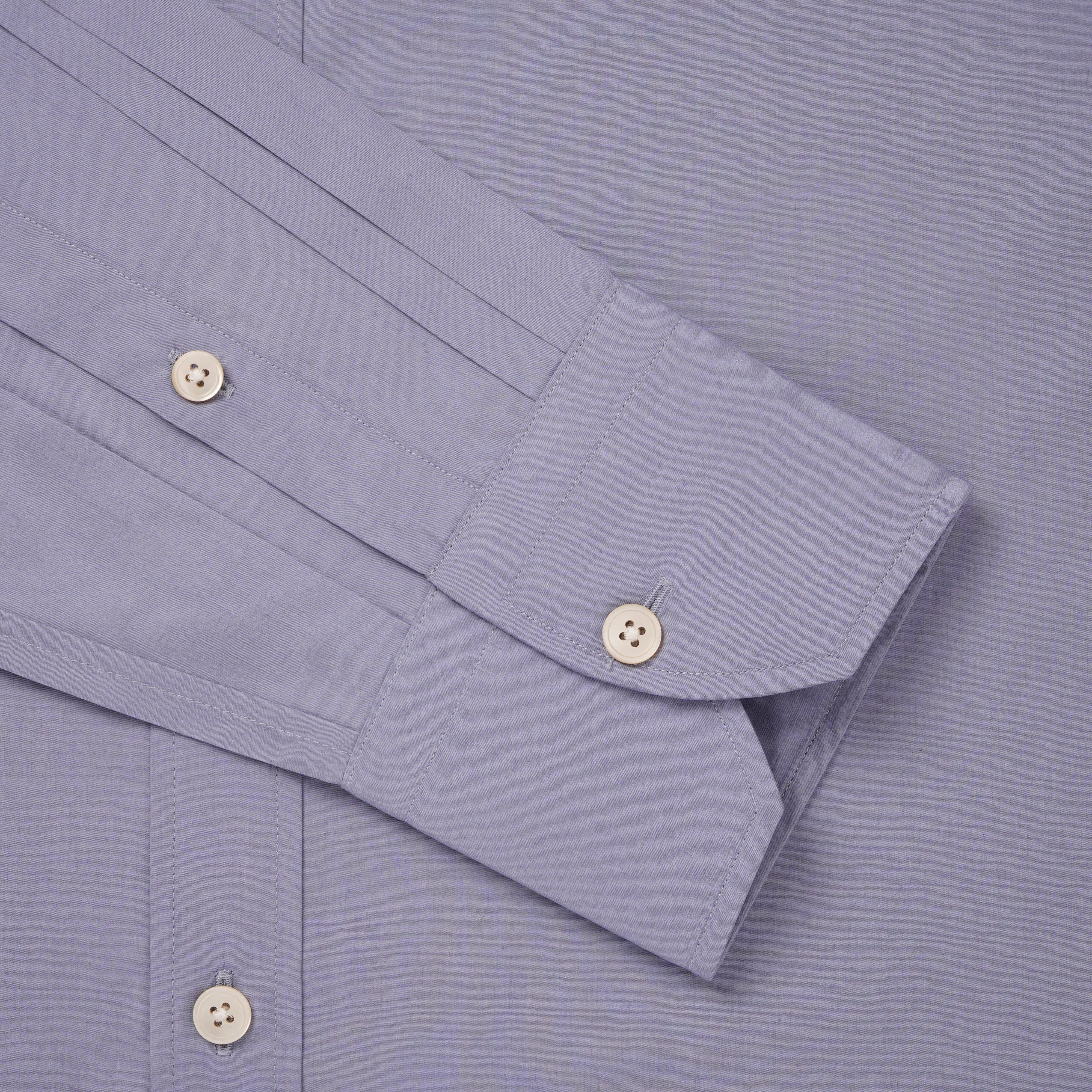 Thomas Pink Shirt Tailored Fit Poplin Plain Blue Formal Cotton-MALFORD OF LONDON SAVILE ROW MENSWEAR OUTLET