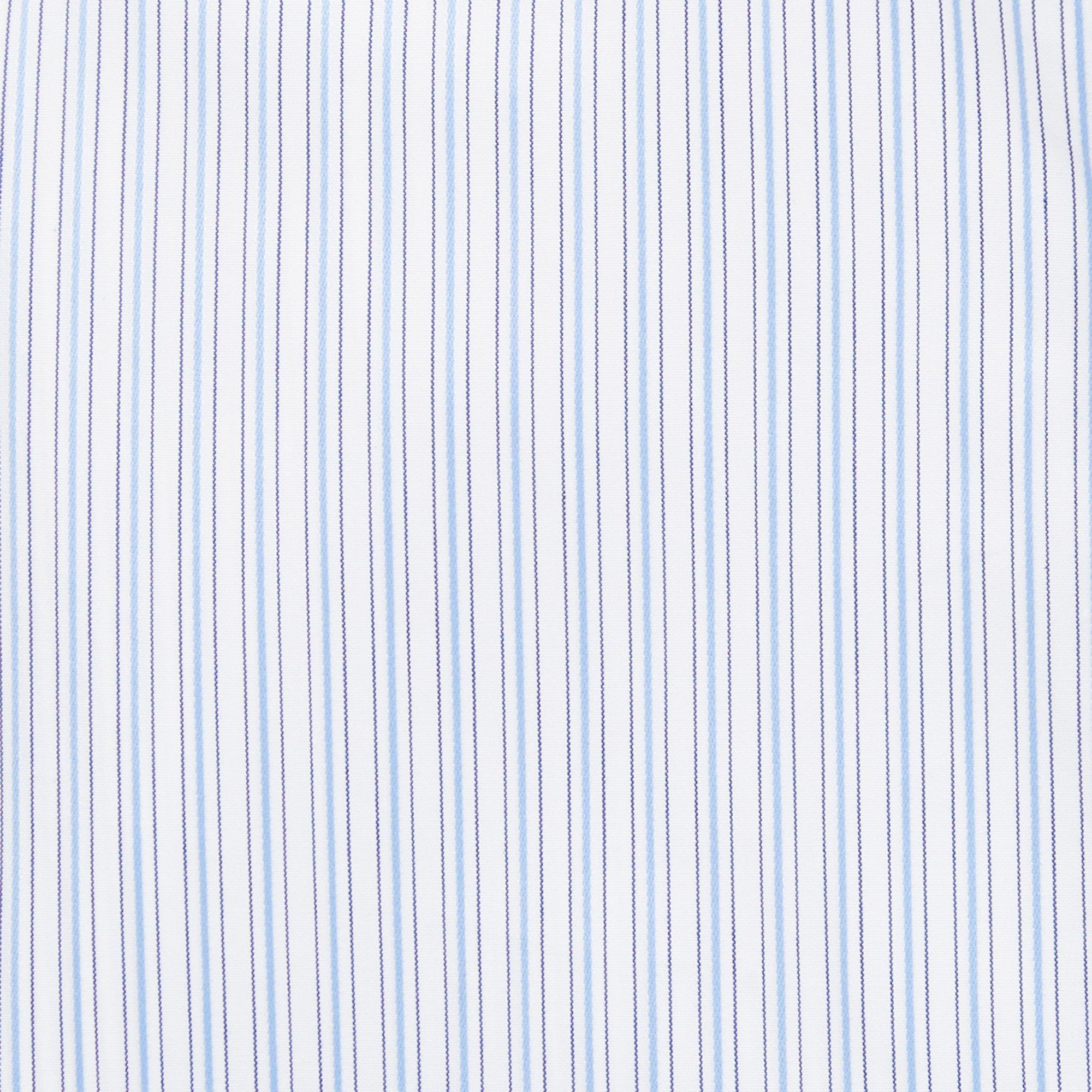 Thomas Pink Shirt Tailored Fit Poplin Stripe Blue Formal Cotton-MALFORD OF LONDON SAVILE ROW MENSWEAR OUTLET