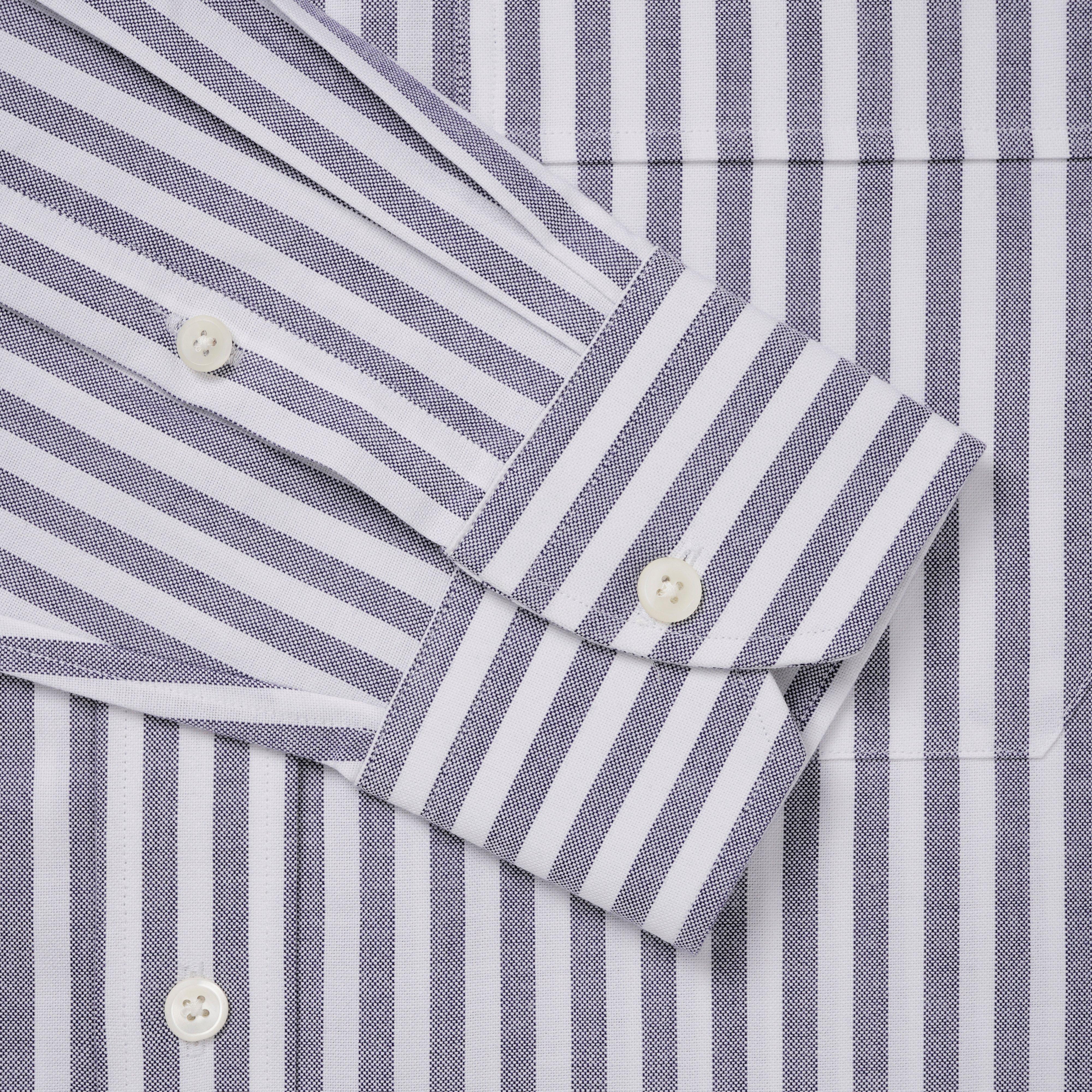 Thomas Pink Shirt Tailored Fit Stripe Blue Cotton-MALFORD OF LONDON SAVILE ROW MENSWEAR OUTLET