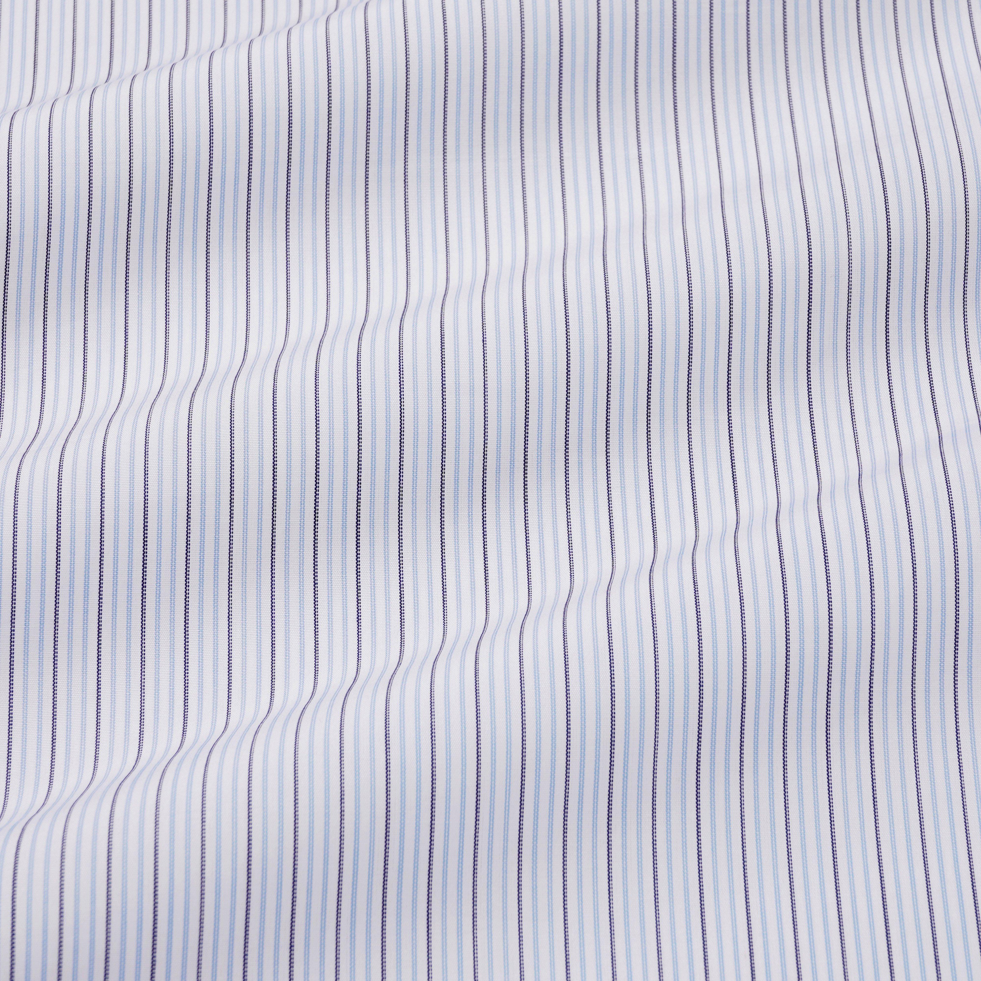 Thomas Pink Shirt Tailored Fit Stripe Blue Formal Cotton-MALFORD OF LONDON SAVILE ROW MENSWEAR OUTLET