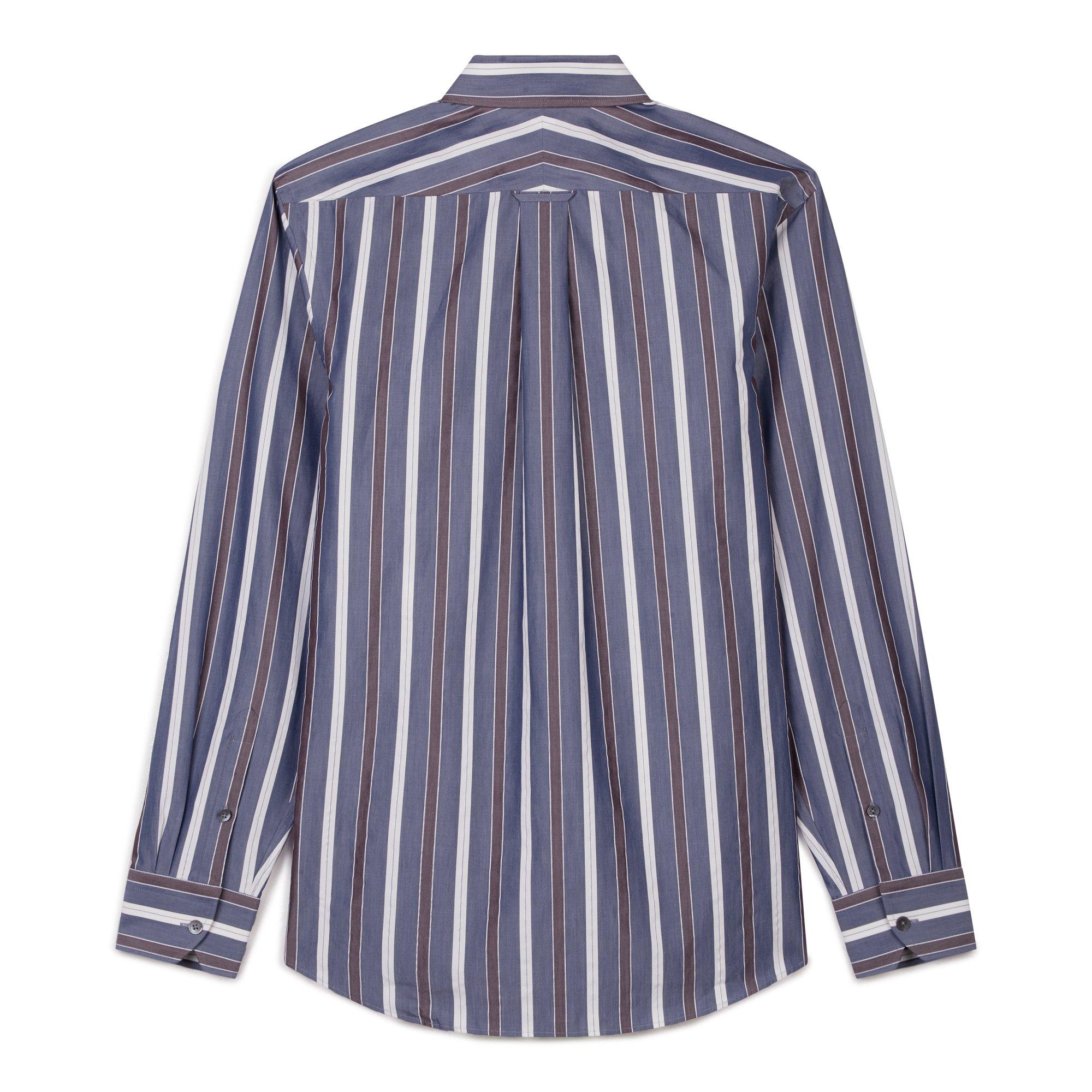 Thomas Pink Shirt Tailored Fit Stripe Brown Cotton-MALFORD OF LONDON SAVILE ROW MENSWEAR OUTLET