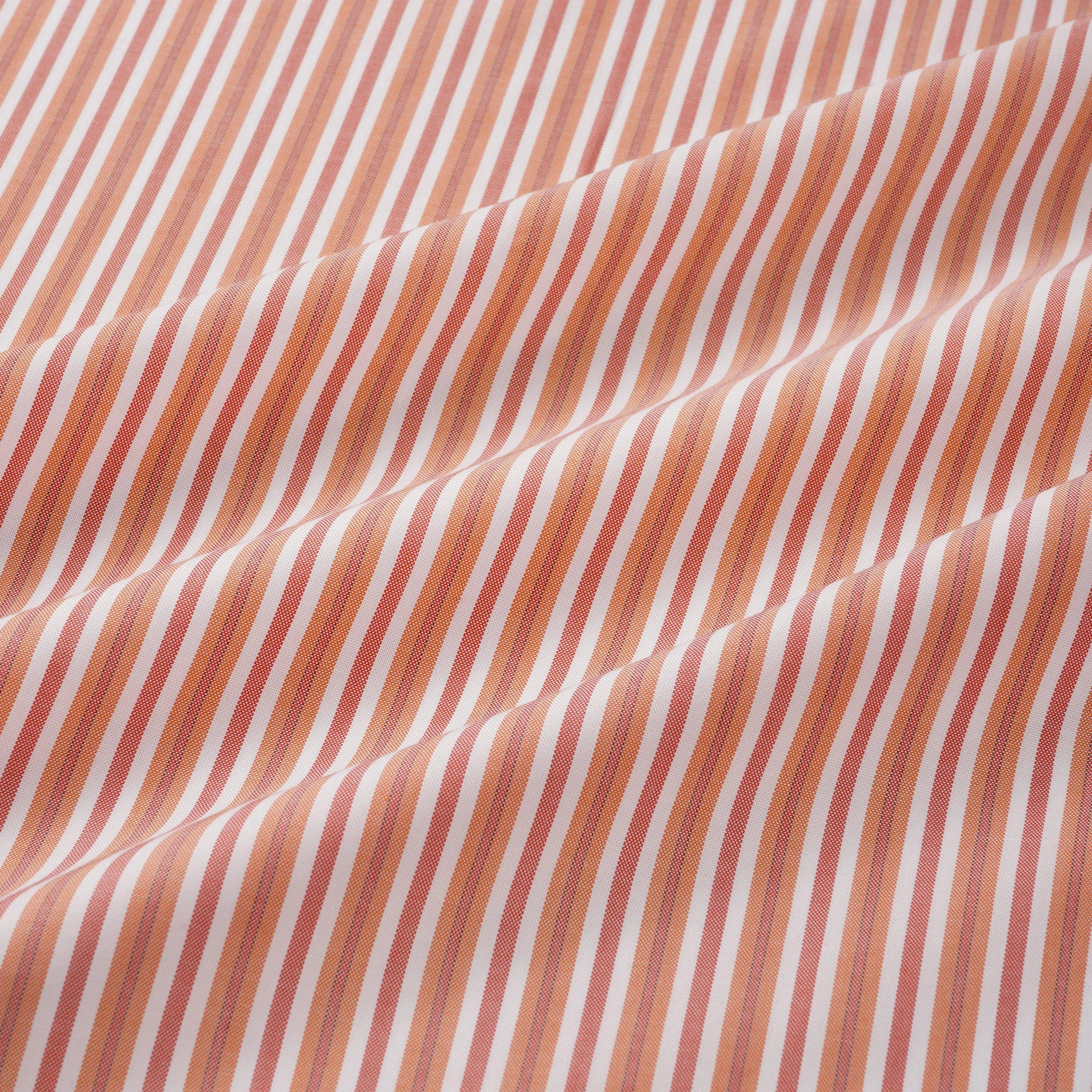 Thomas Pink Shirt Tailored Fit Stripe Orange Formal Cotton-MALFORD OF LONDON SAVILE ROW MENSWEAR OUTLET