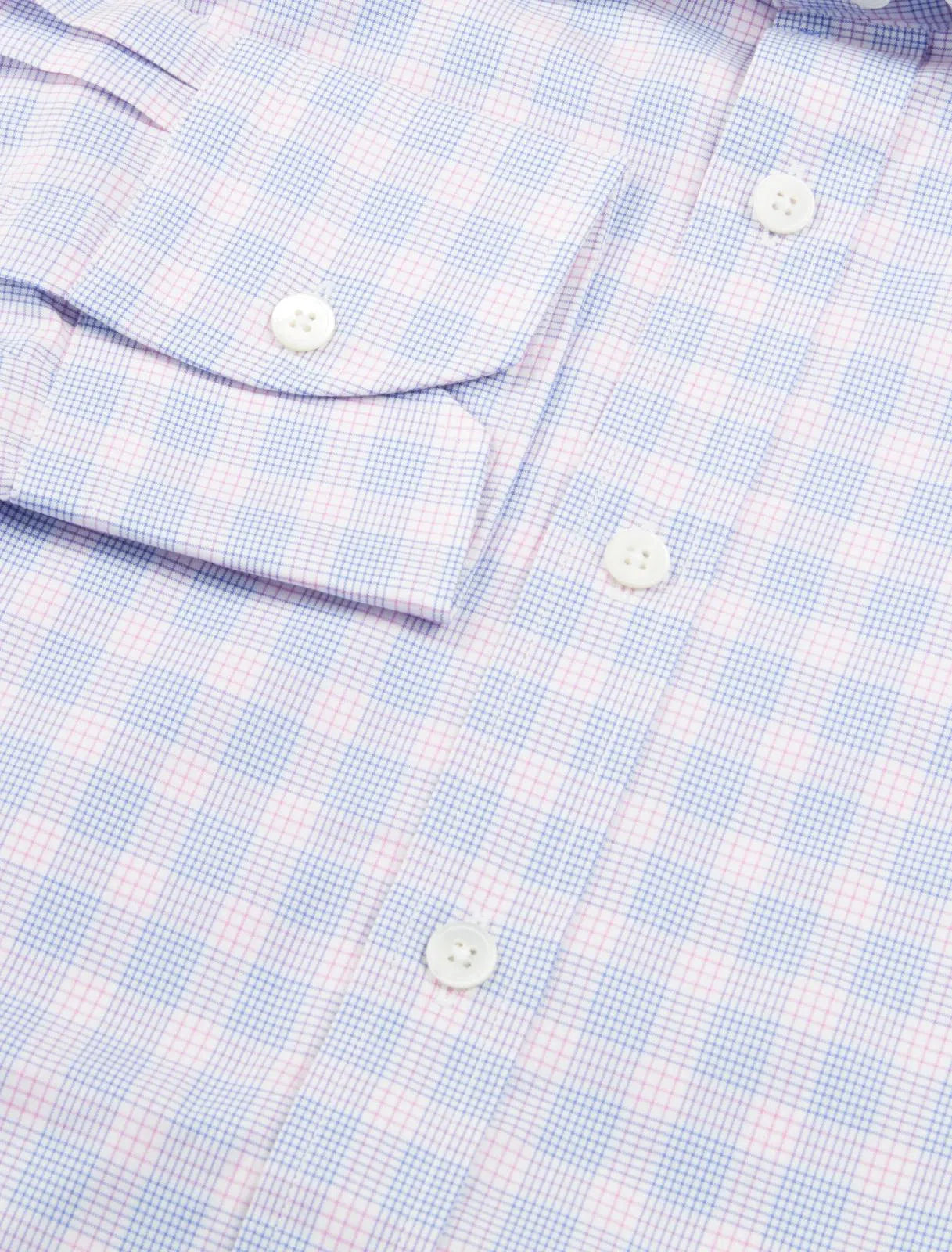 Thomas Pink Slim Fit Check Formal Shirt Sky/Pink-MALFORD OF LONDON SAVILE ROW MENSWEAR OUTLET