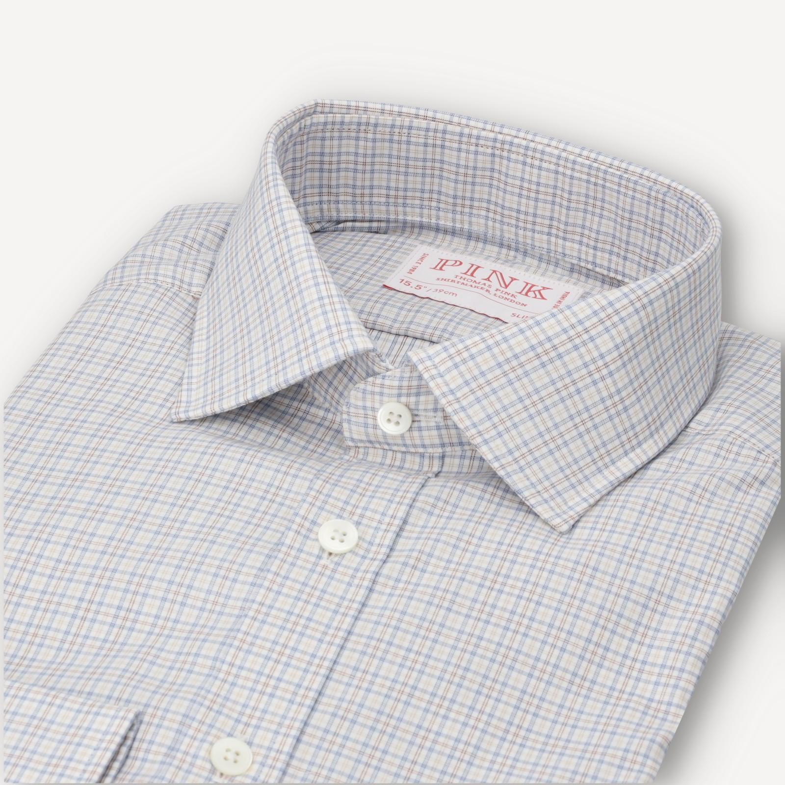 Thomas Pink Slim Fit Check Formal Shirt White/Multi-MALFORD OF LONDON SAVILE ROW MENSWEAR OUTLET