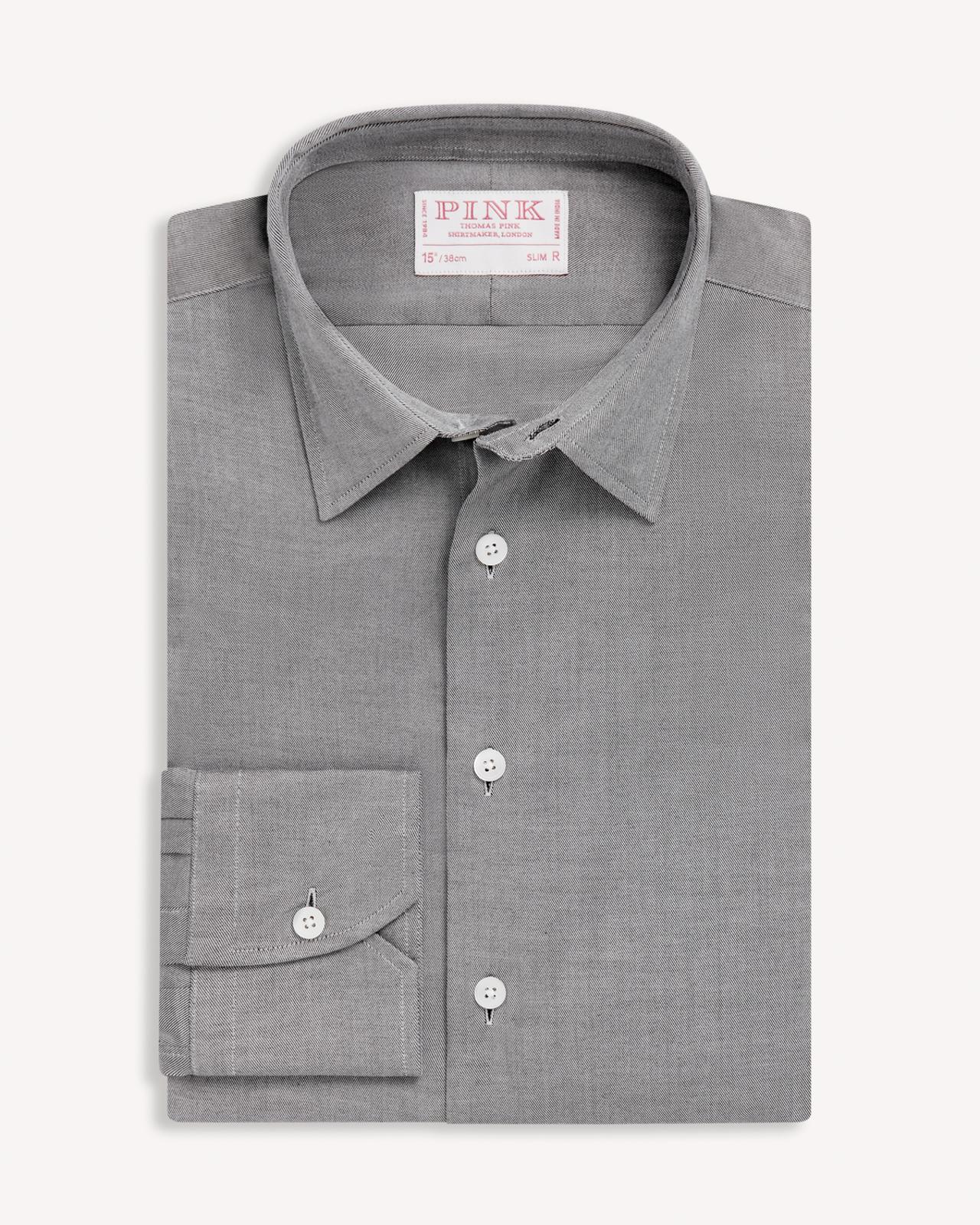 Thomas Pink Slim Fit Formal Bi-Colour Twill Shirt Black/White-MALFORD OF LONDON SAVILE ROW MENSWEAR OUTLET