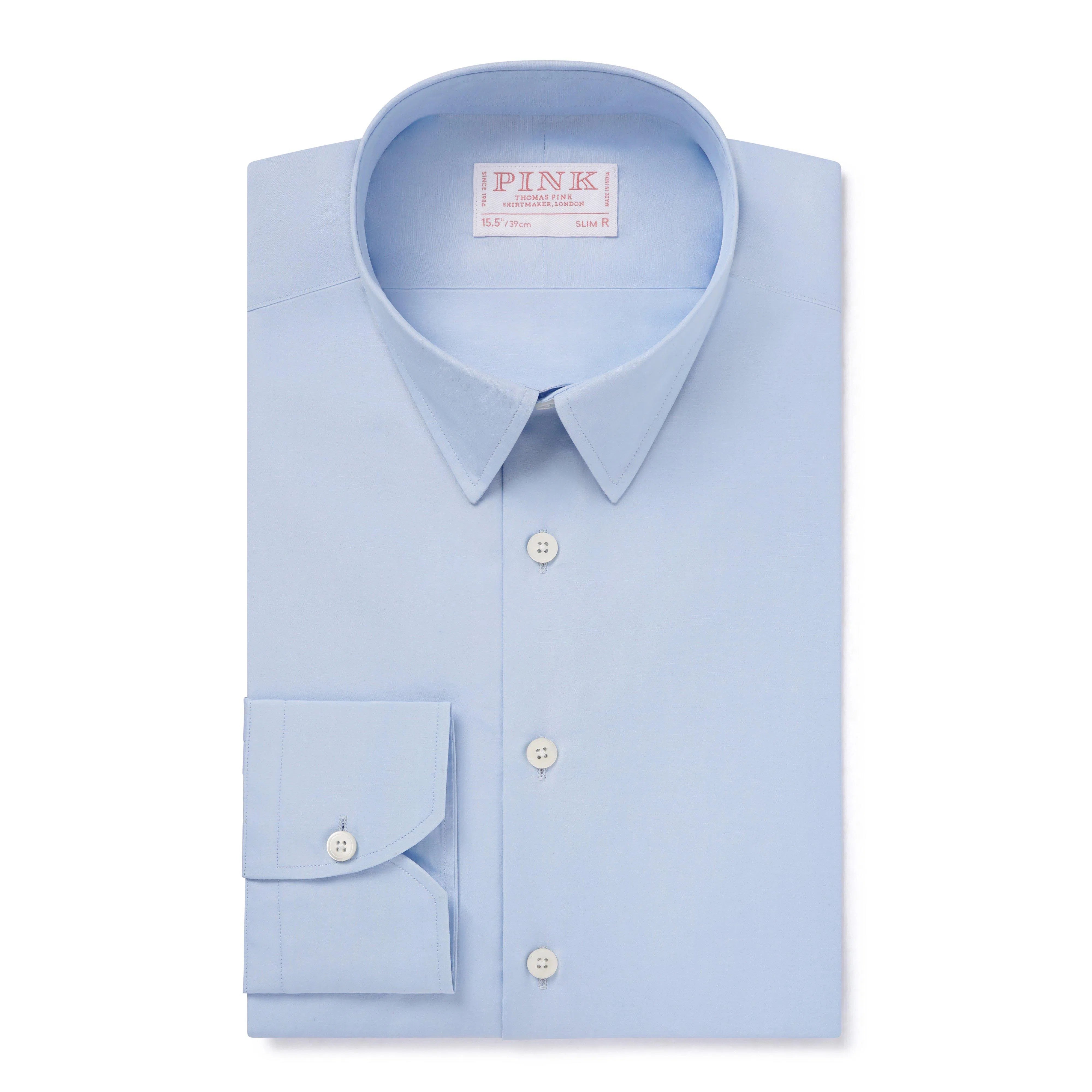 Thomas Pink Slim Fit Formal Cotton Satin Shirt-MALFORD OF LONDON SAVILE ROW MENSWEAR OUTLET