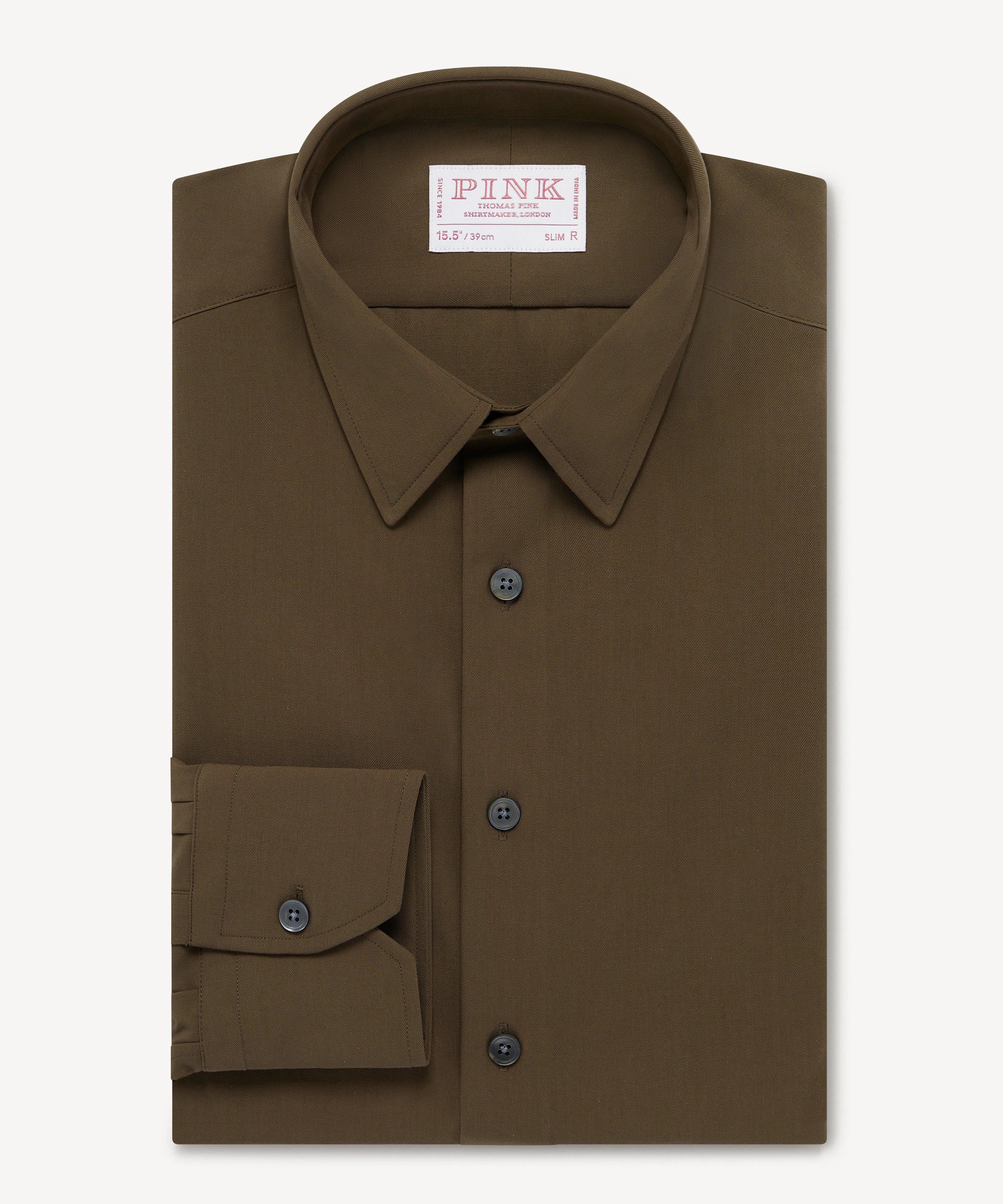 Thomas Pink Slim Fit Formal Cotton Twill Shirt-MALFORD OF LONDON SAVILE ROW MENSWEAR OUTLET