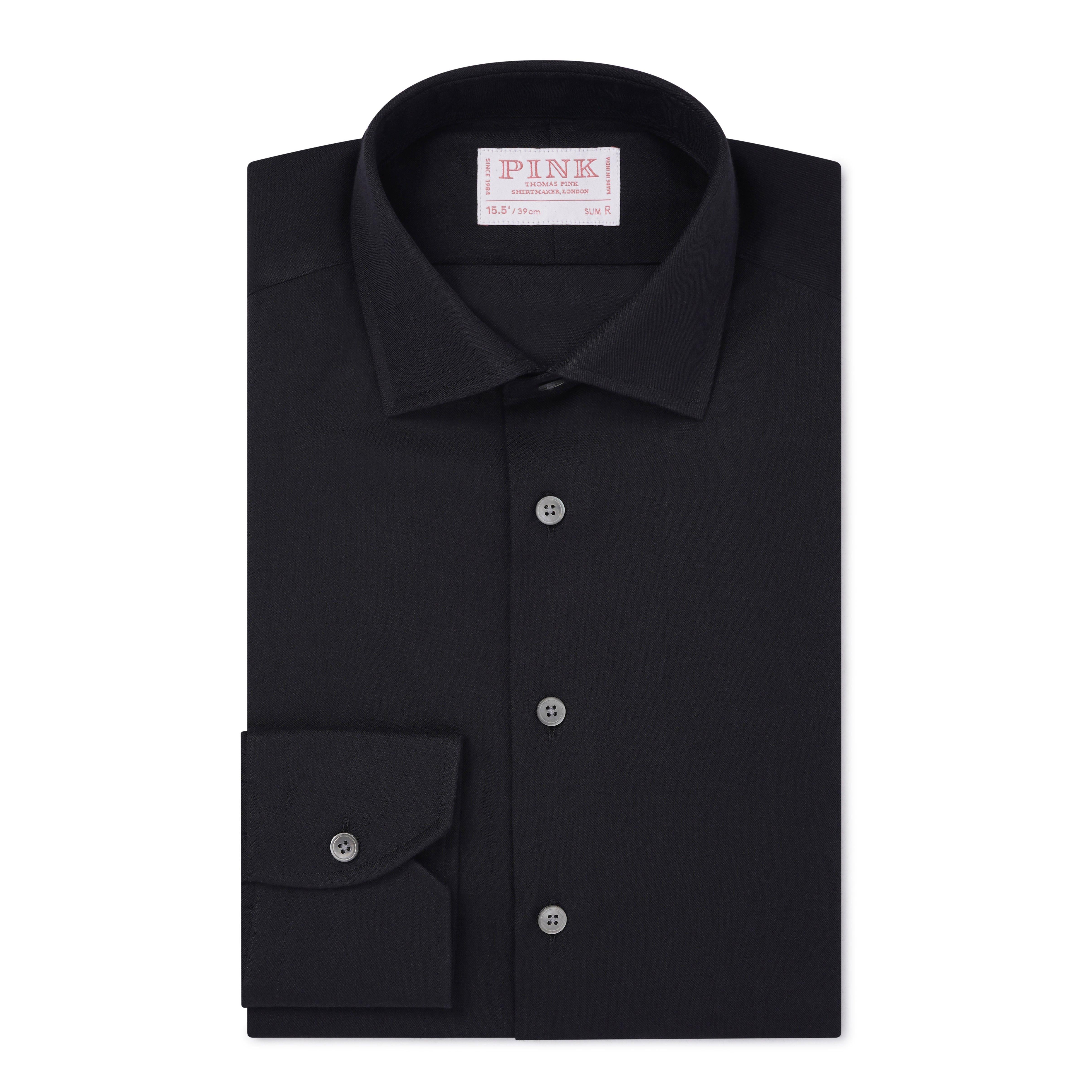 Thomas Pink Slim Fit Formal Cotton Wool Blend Twill Shirt-MALFORD OF LONDON SAVILE ROW MENSWEAR OUTLET