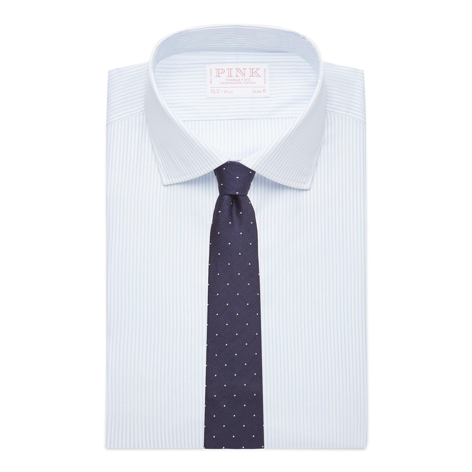 Thomas Pink Slim Fit Formal Dobby Pin Stripe Shirt-MALFORD OF LONDON SAVILE ROW MENSWEAR OUTLET