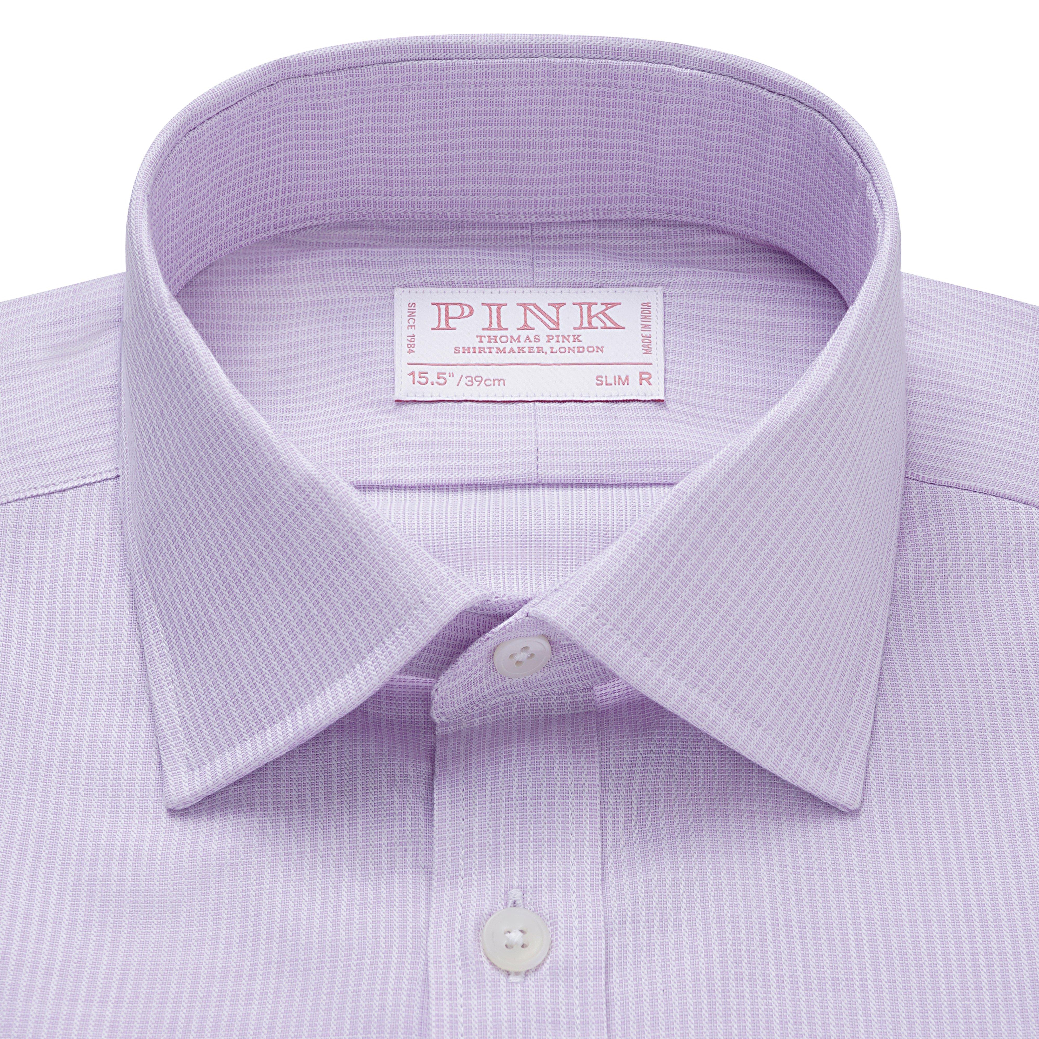 Thomas Pink Slim Fit Formal Dobby Stripe Shirt-MALFORD OF LONDON SAVILE ROW MENSWEAR OUTLET