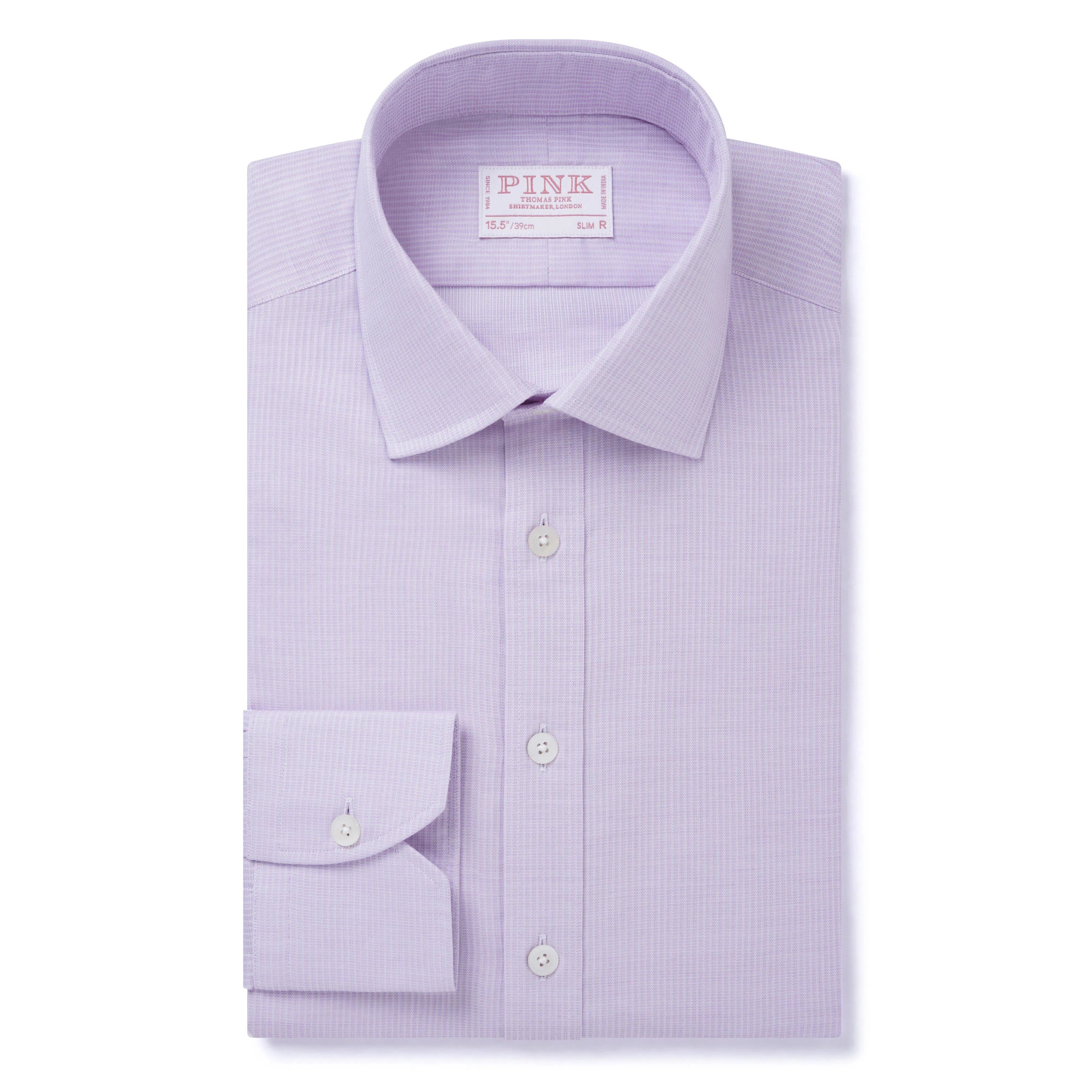 Thomas Pink Slim Fit Formal Dobby Stripe Shirt-MALFORD OF LONDON SAVILE ROW MENSWEAR OUTLET