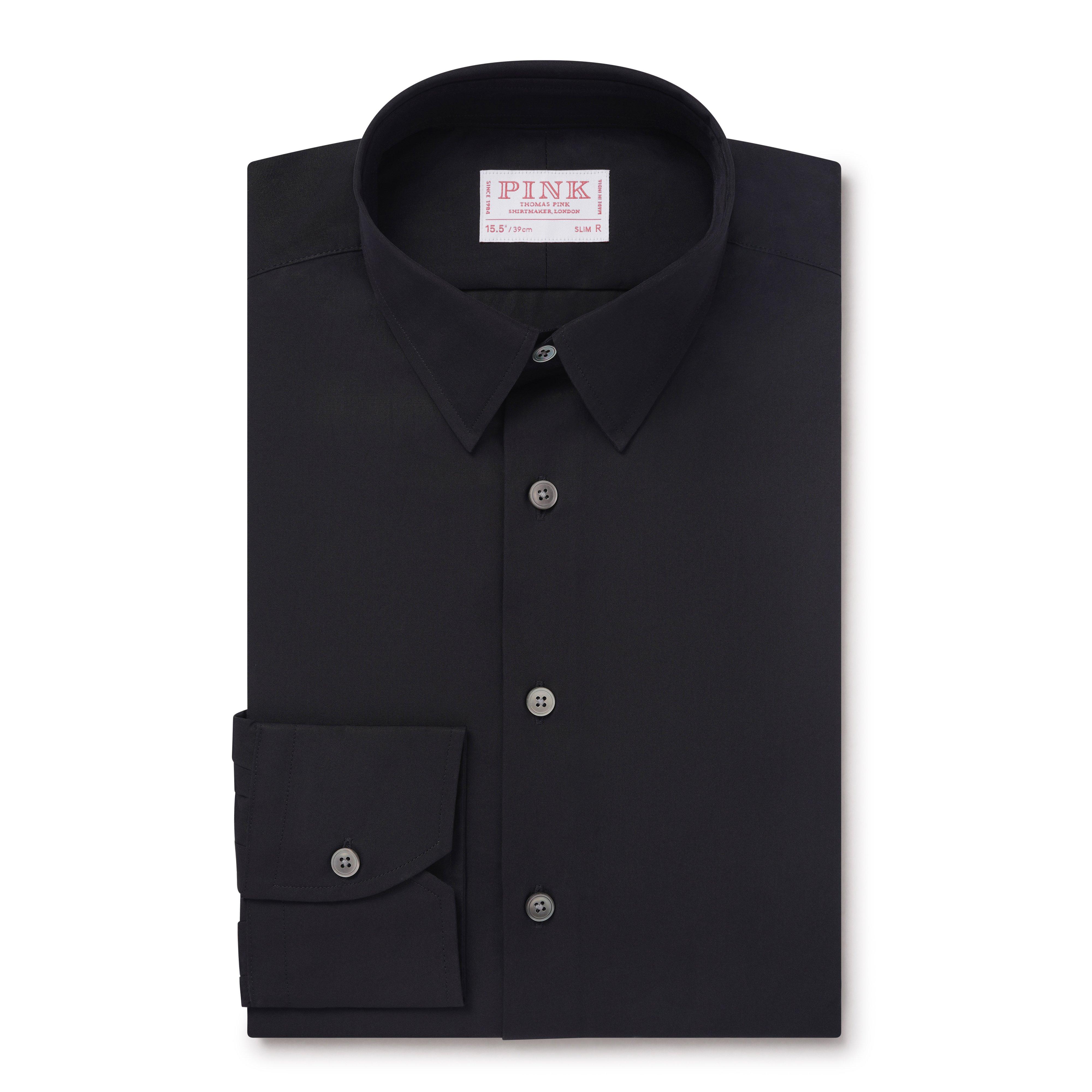 Thomas Pink Slim Fit Formal Eco Super Poplin Shirt Dark Navy-MALFORD OF LONDON SAVILE ROW MENSWEAR OUTLET