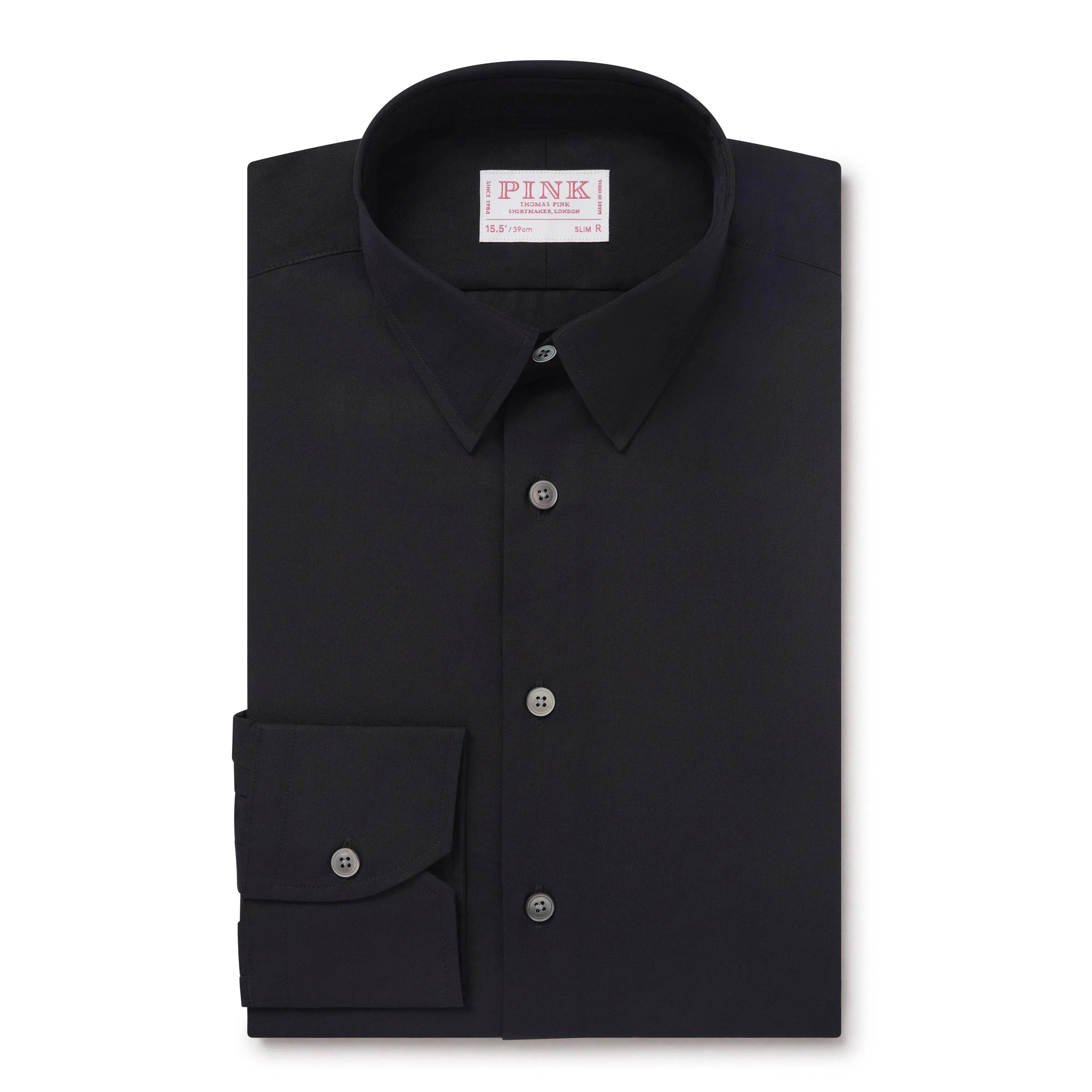 Thomas Pink Slim Fit Formal Eco Super Poplin Shirt Dark Navy-MALFORD OF LONDON SAVILE ROW MENSWEAR OUTLET