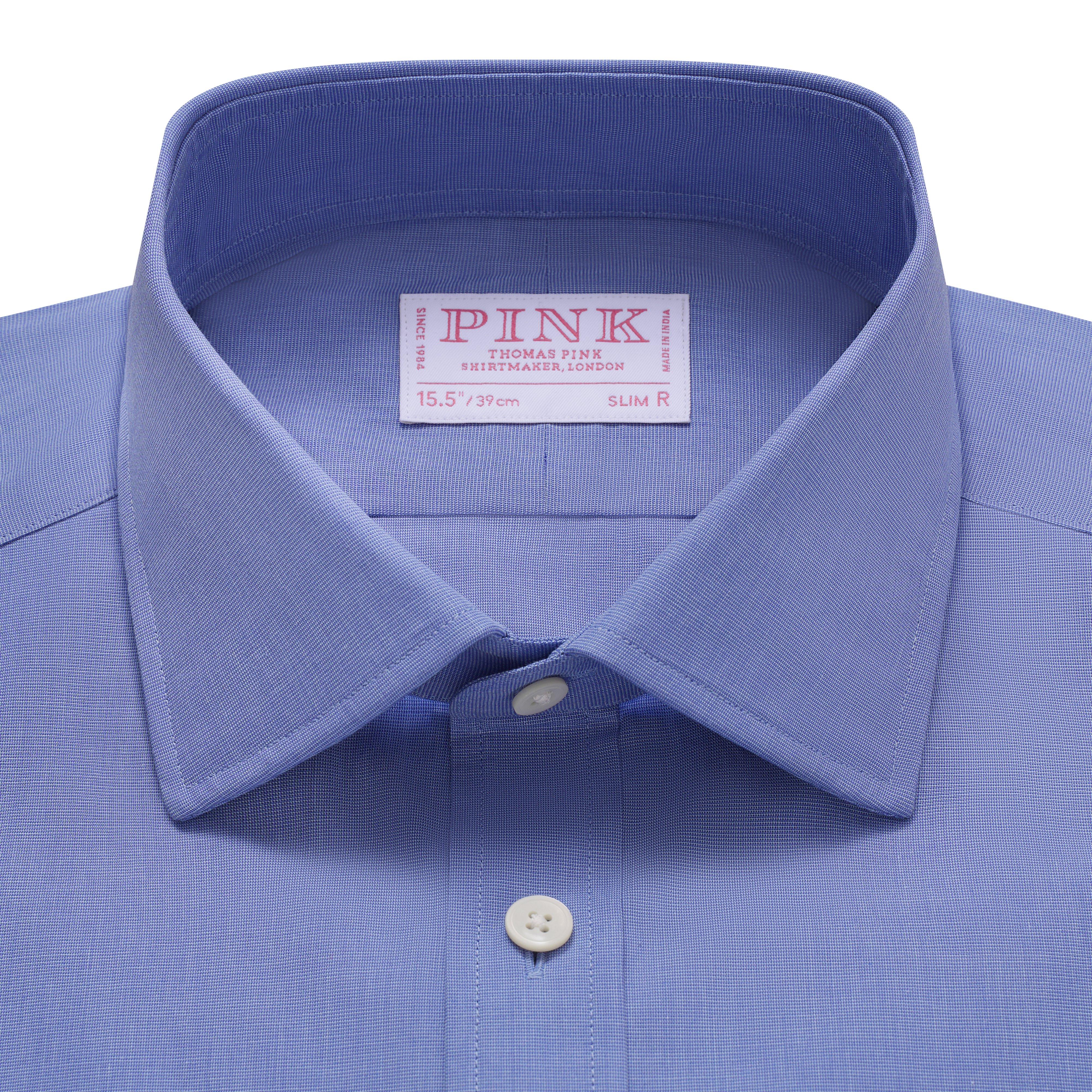 Thomas Pink Slim Fit Formal End On End Shirt Blue-MALFORD OF LONDON SAVILE ROW MENSWEAR OUTLET