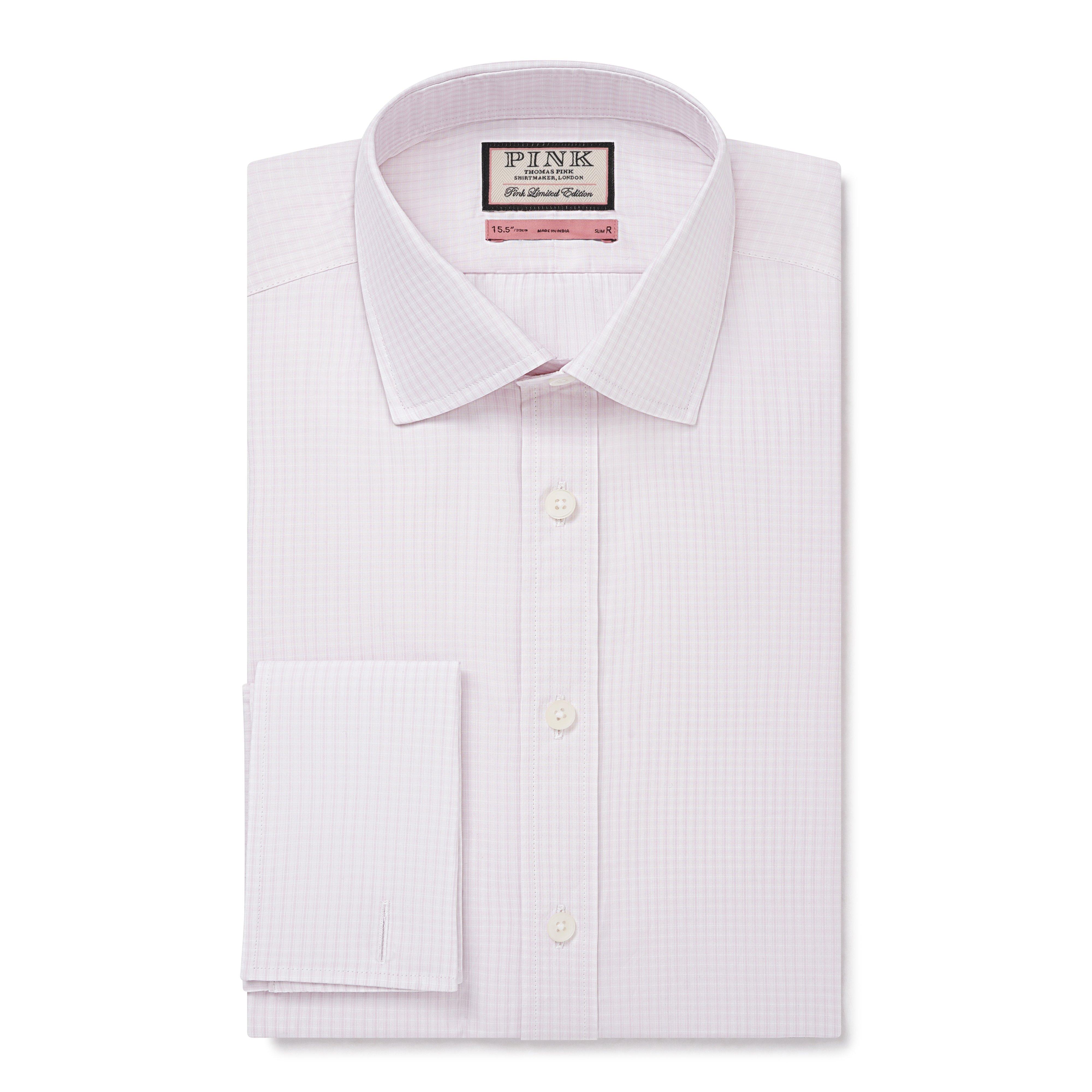 Thomas Pink Slim Fit Formal Faint Micro Check Shirt-MALFORD OF LONDON SAVILE ROW MENSWEAR OUTLET