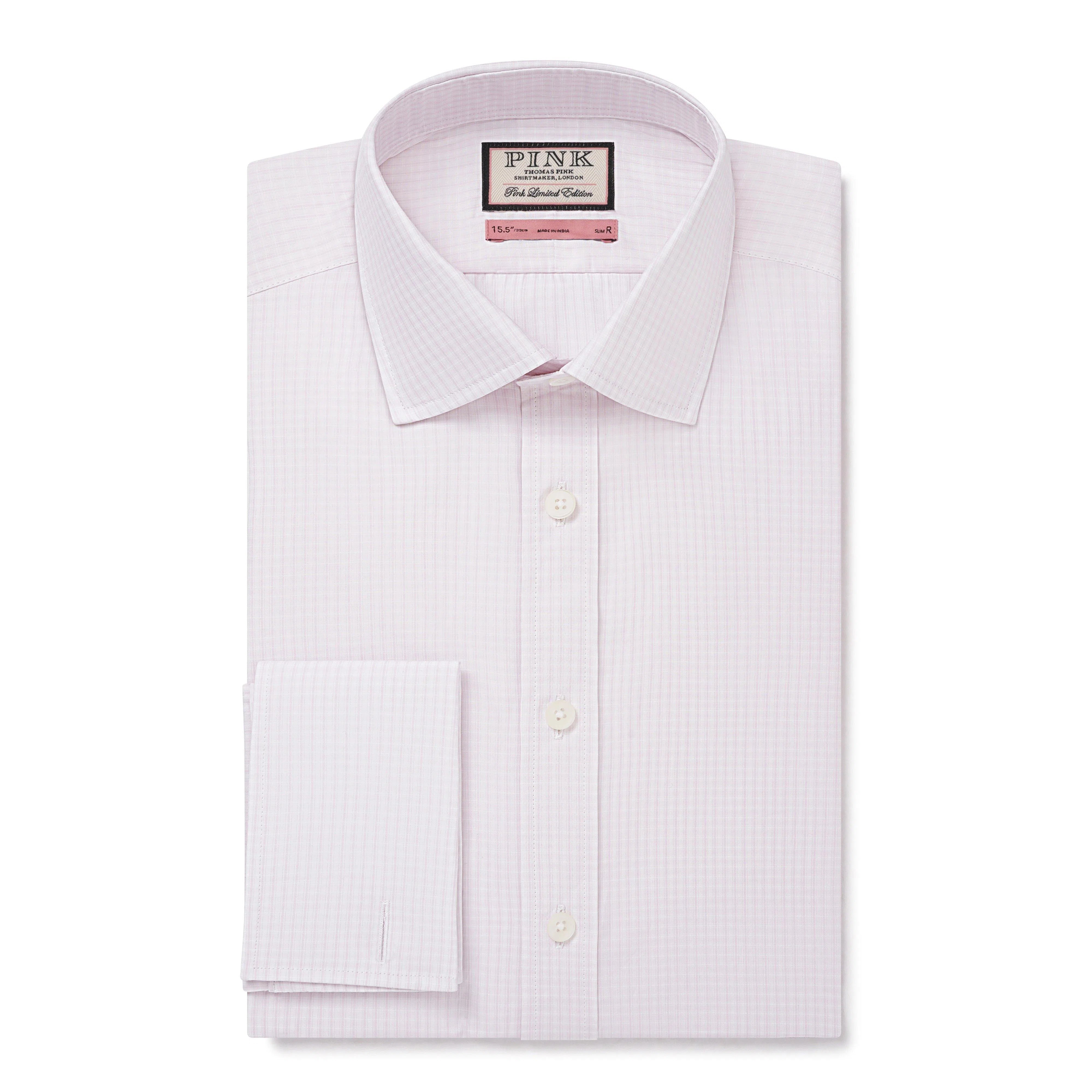 Thomas Pink Slim Fit Formal Faint Micro Check Shirt-MALFORD OF LONDON SAVILE ROW MENSWEAR OUTLET