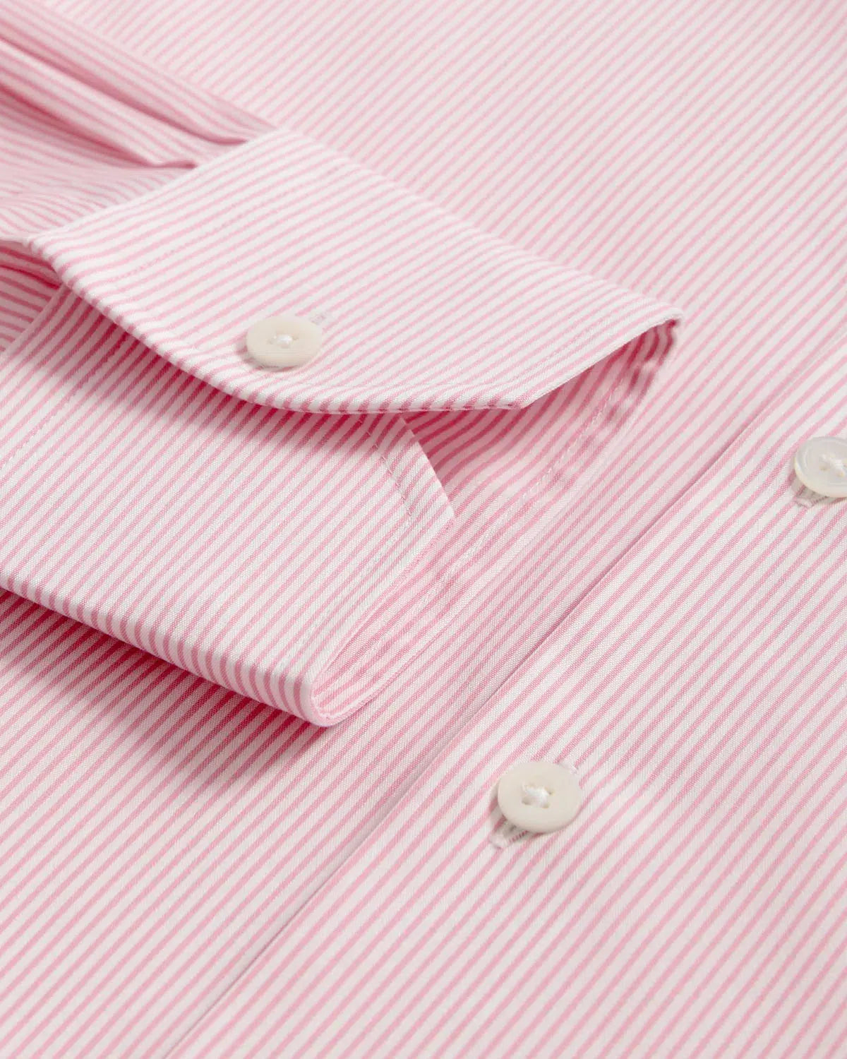 Thomas Pink Slim Fit Formal Fine Bengal Stripe Shirt Pink/White-MALFORD OF LONDON SAVILE ROW MENSWEAR OUTLET