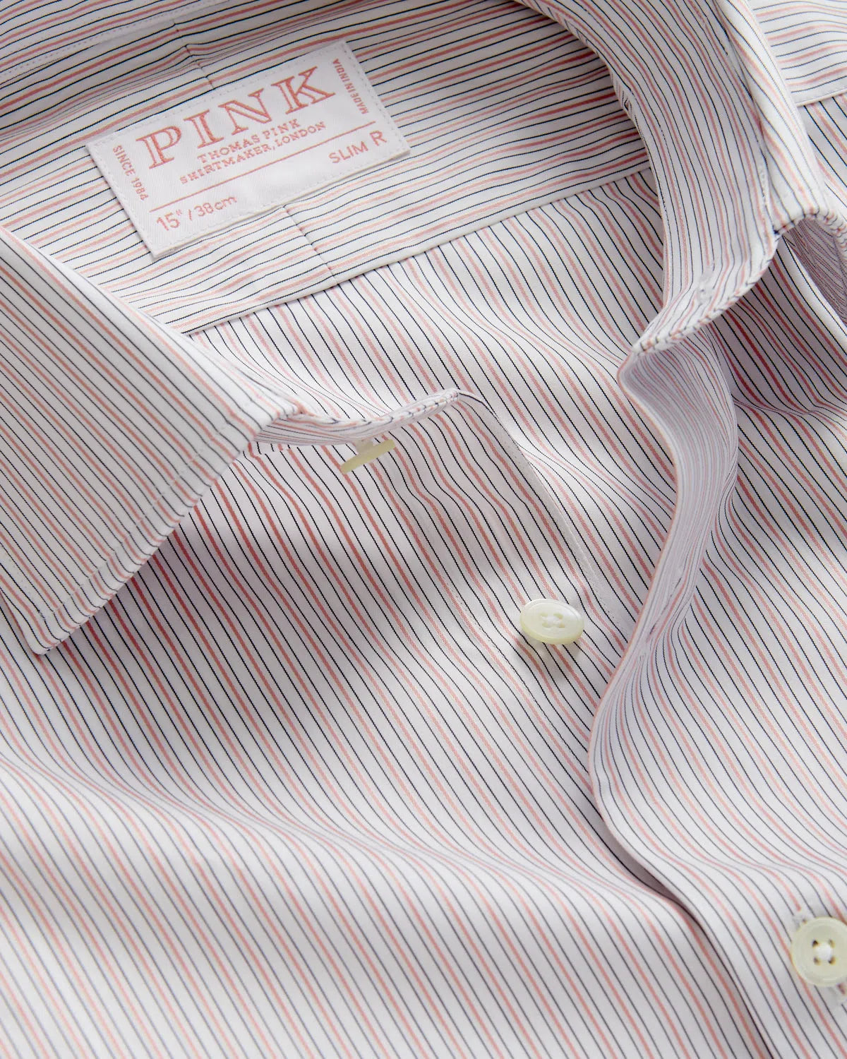 Thomas Pink Slim Fit Formal Fine City Stripe Shirt Pink/Blue-MALFORD OF LONDON SAVILE ROW MENSWEAR OUTLET