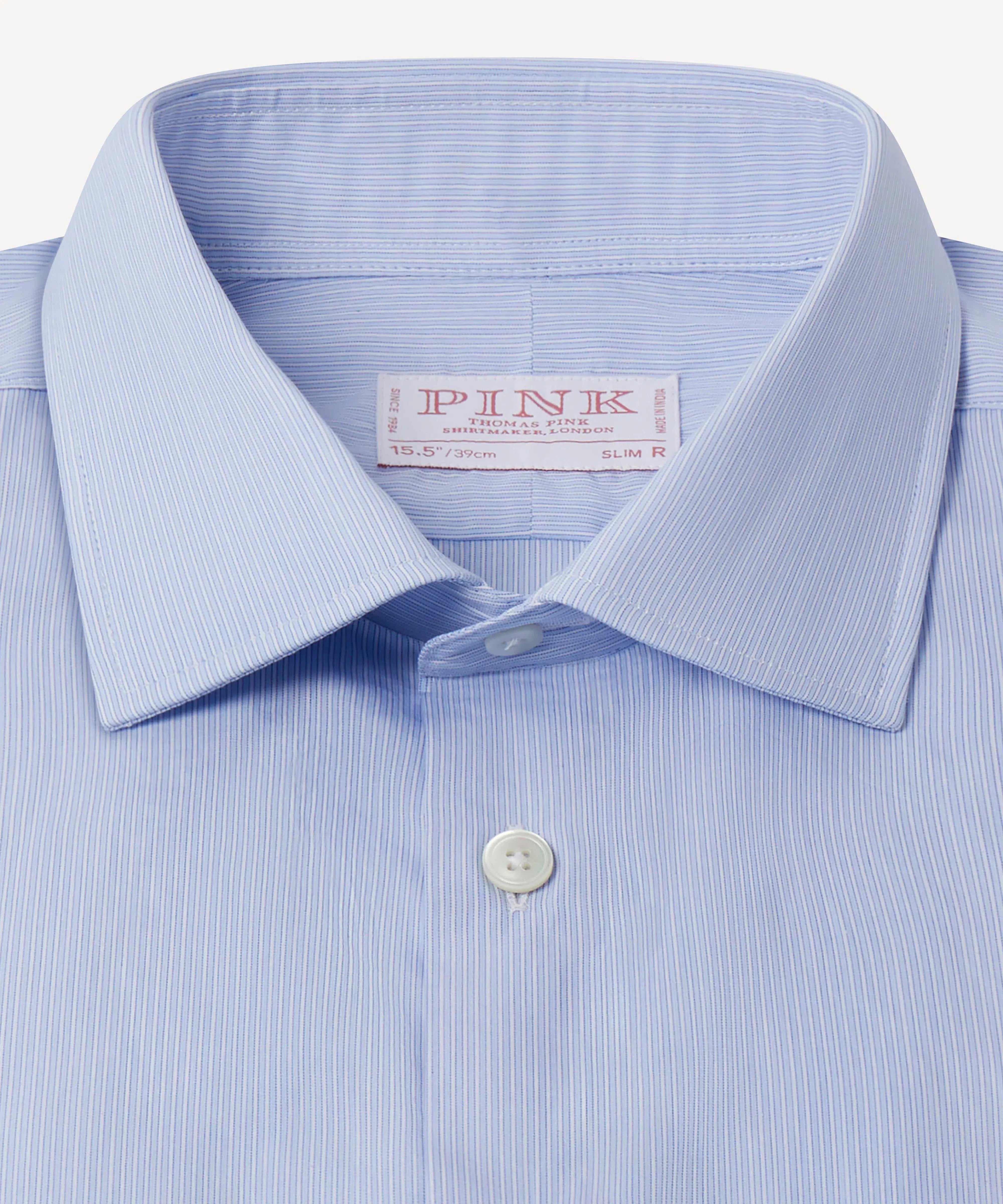 Thomas Pink Slim Fit Formal Fine Stripe Shirt-MALFORD OF LONDON SAVILE ROW MENSWEAR OUTLET