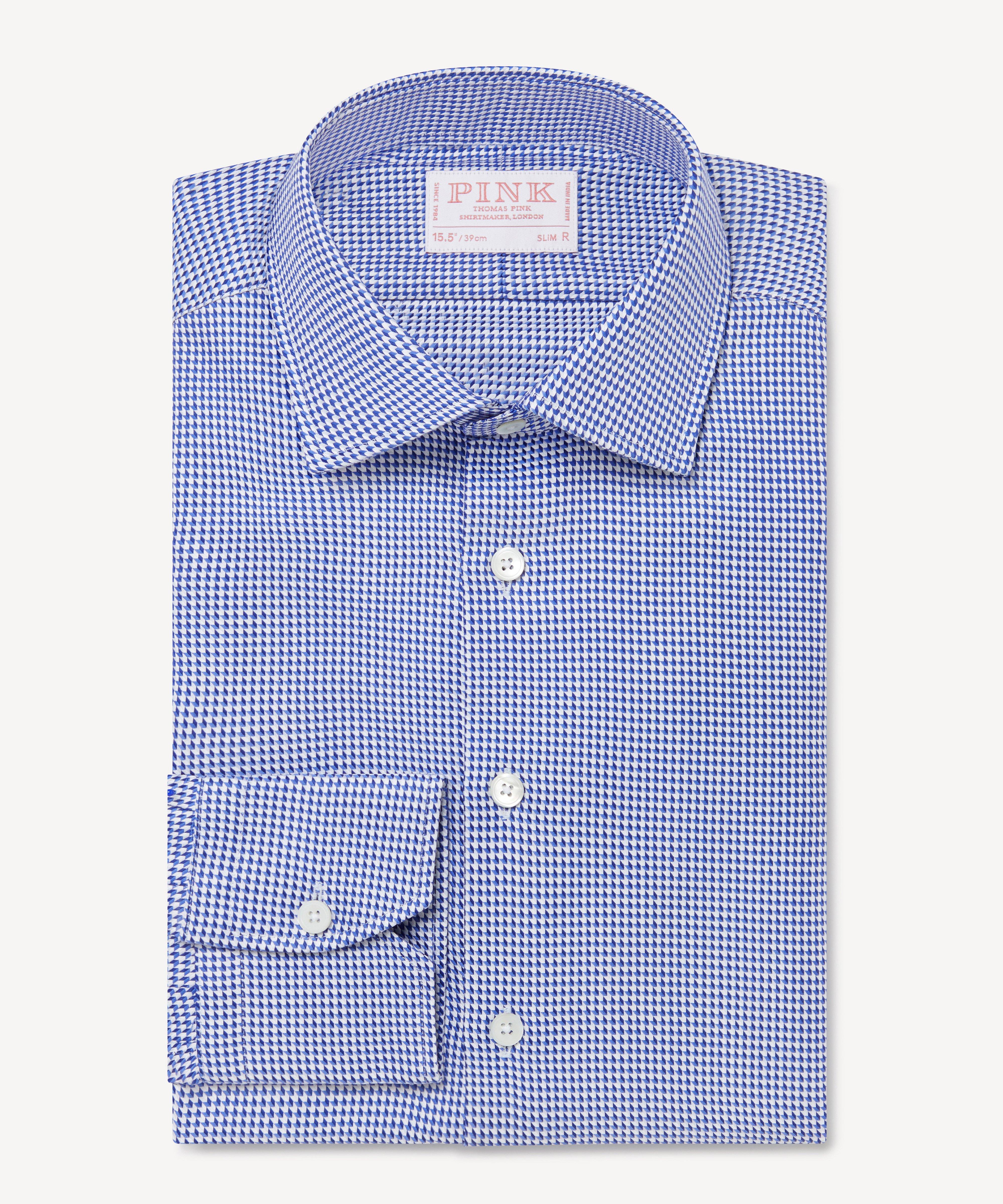 Thomas Pink Slim Fit Formal Geometric Pattern Shirt-MALFORD OF LONDON SAVILE ROW MENSWEAR OUTLET