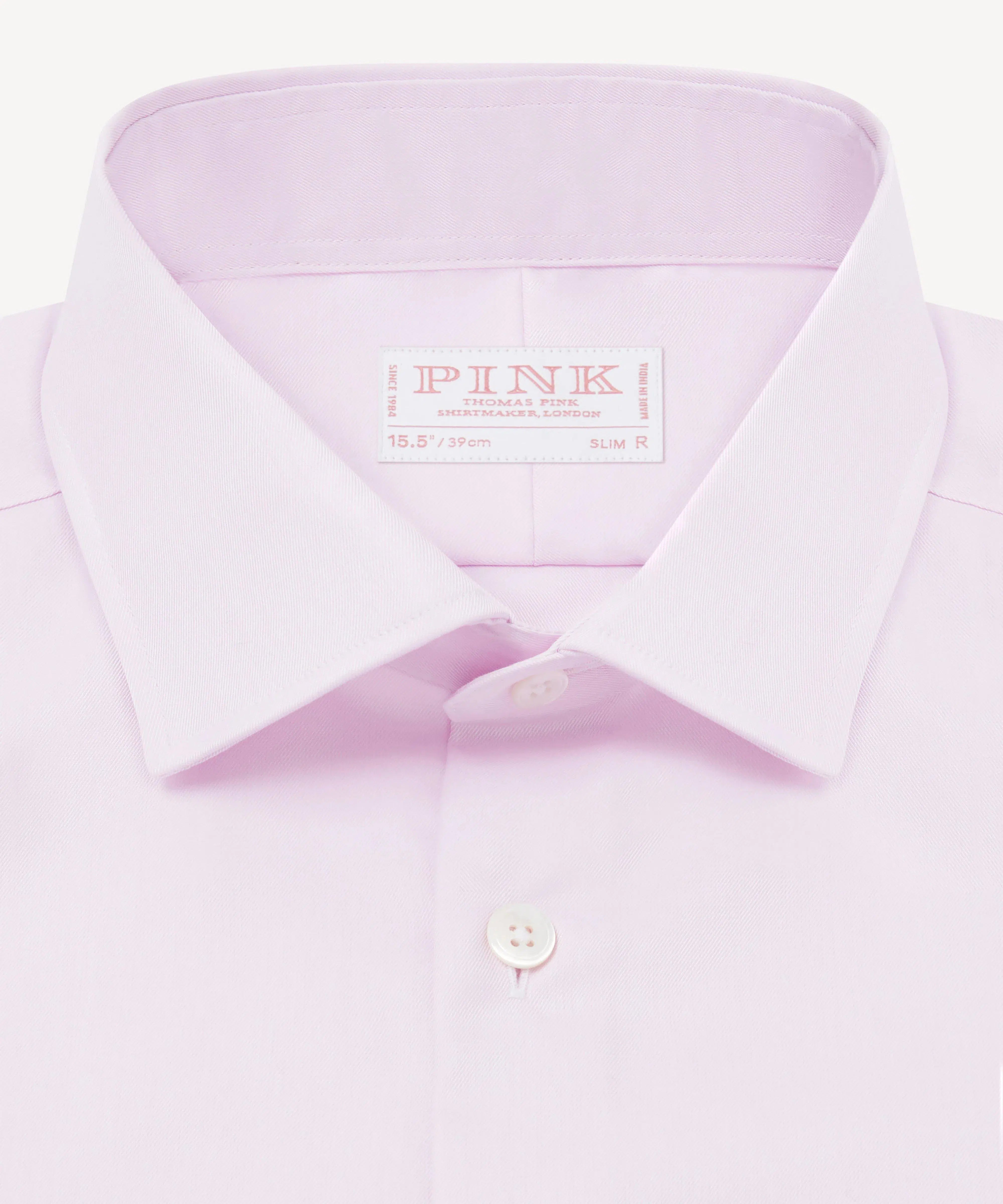 Thomas Pink Slim Fit Formal Journey Twill Shirt Pink-MALFORD OF LONDON SAVILE ROW MENSWEAR OUTLET