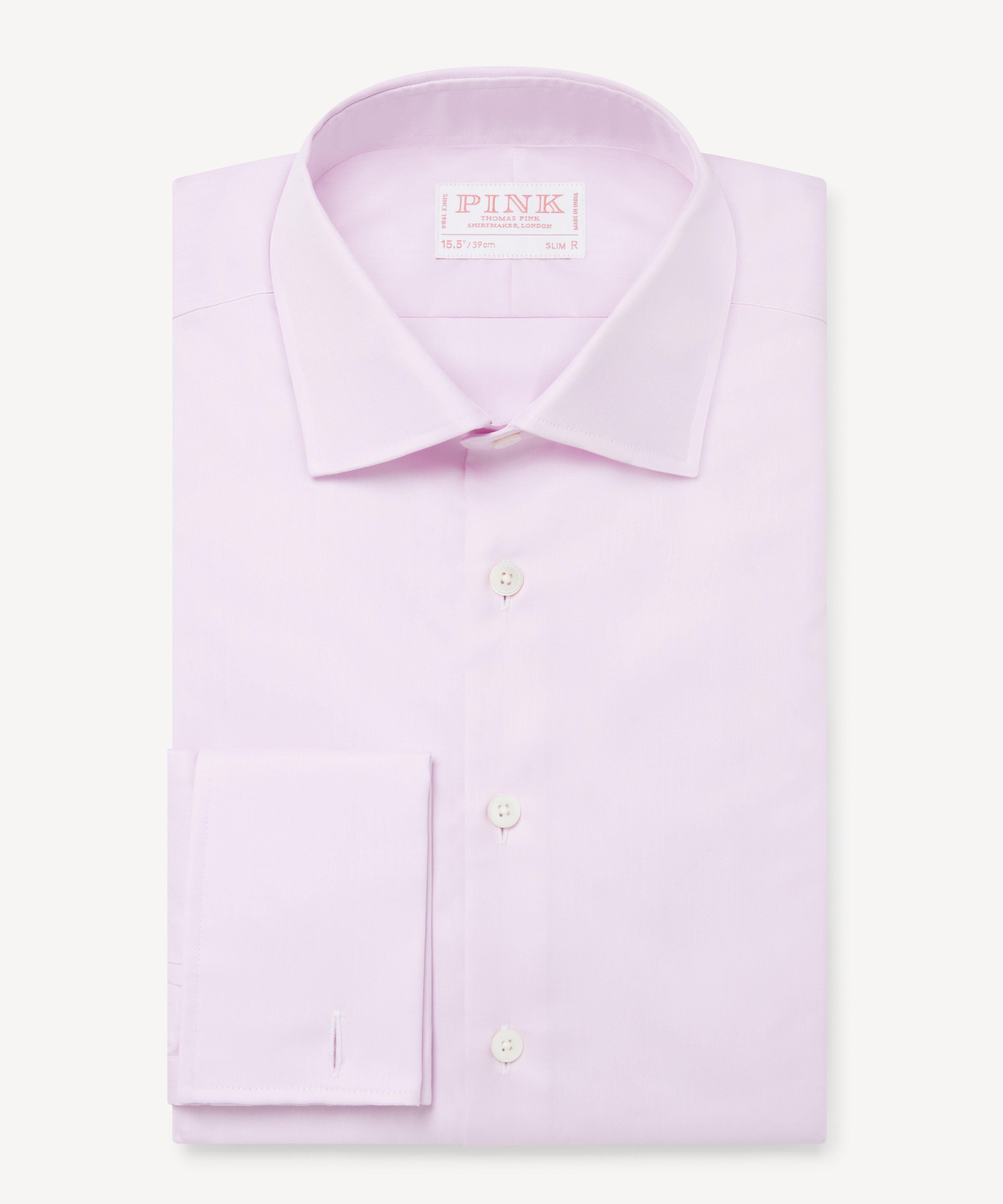 Thomas Pink Slim Fit Formal Journey Twill Shirt Pink-MALFORD OF LONDON SAVILE ROW MENSWEAR OUTLET