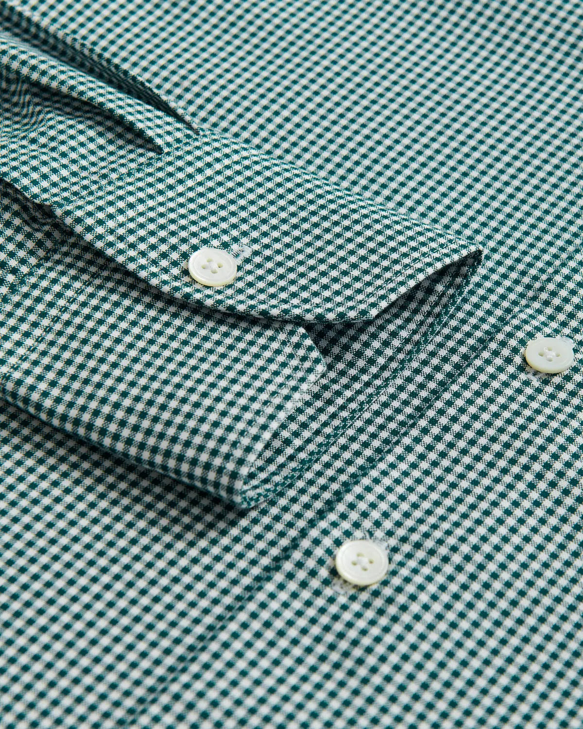 Thomas Pink Slim Fit Formal Micro Gingham Check Shirt Green/White-MALFORD OF LONDON SAVILE ROW MENSWEAR OUTLET