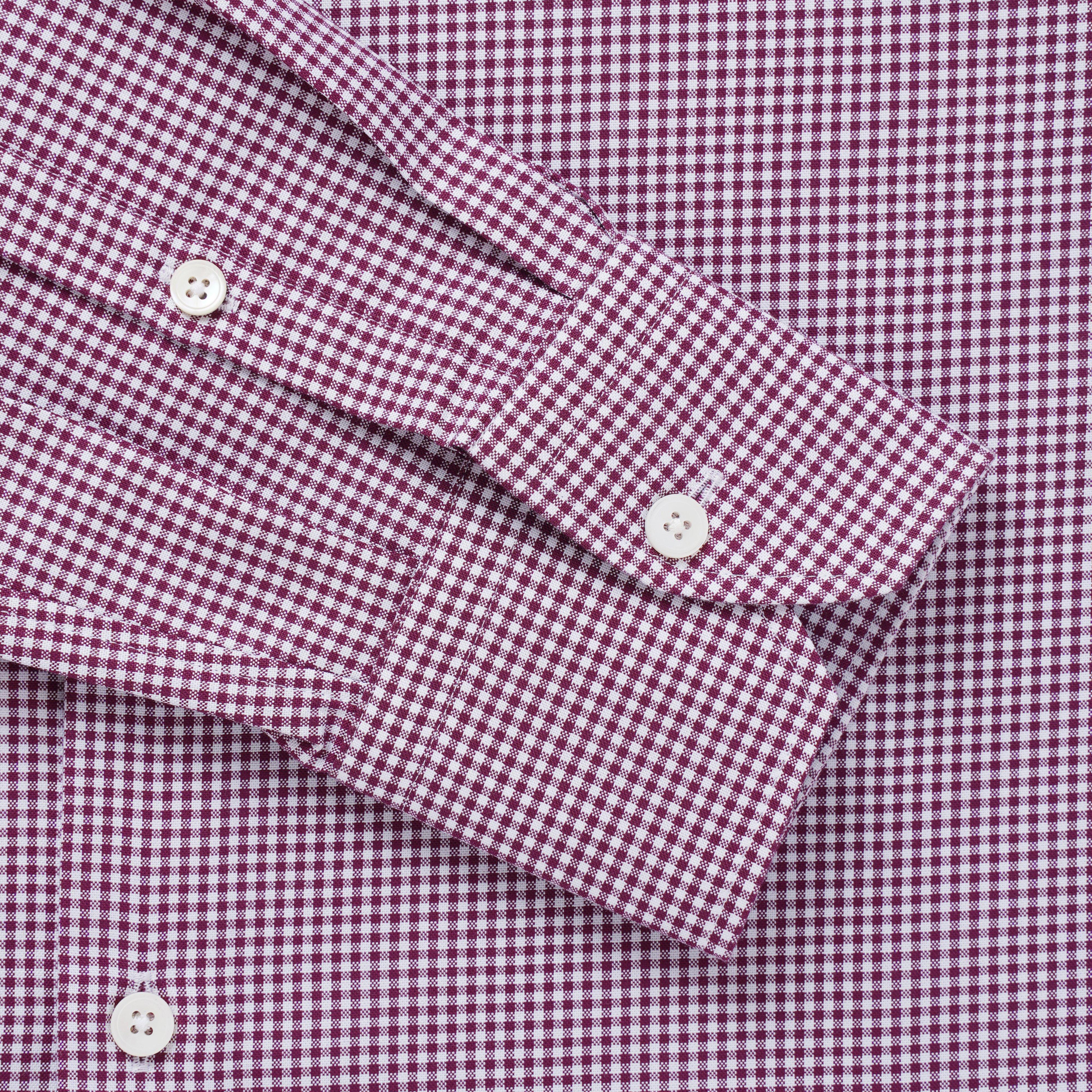 Thomas Pink Slim Fit Formal Micro Gingham Check Shirt Purple-MALFORD OF LONDON SAVILE ROW MENSWEAR OUTLET