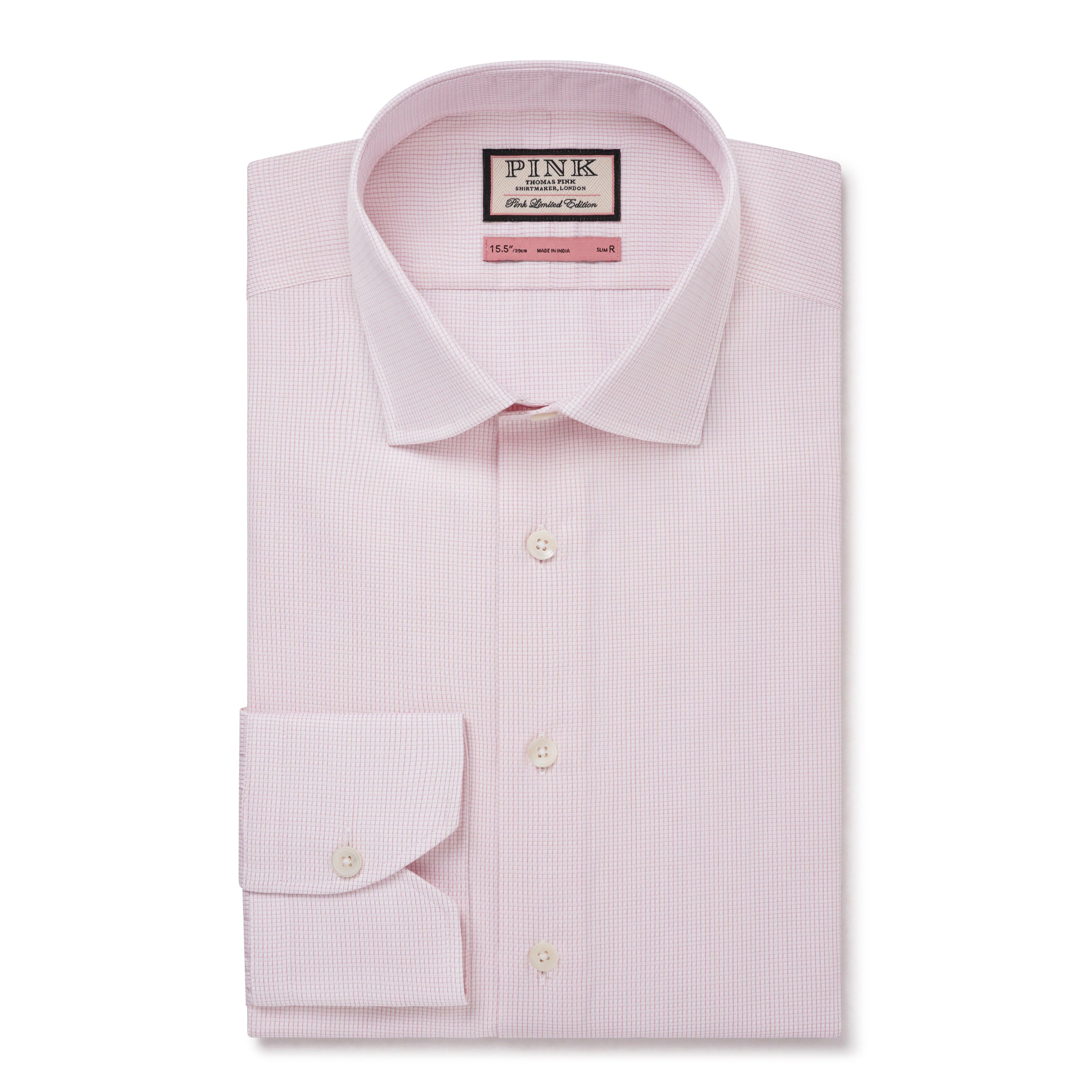 Thomas Pink Slim Fit Formal Mini Graph Check Shirt-MALFORD OF LONDON SAVILE ROW MENSWEAR OUTLET