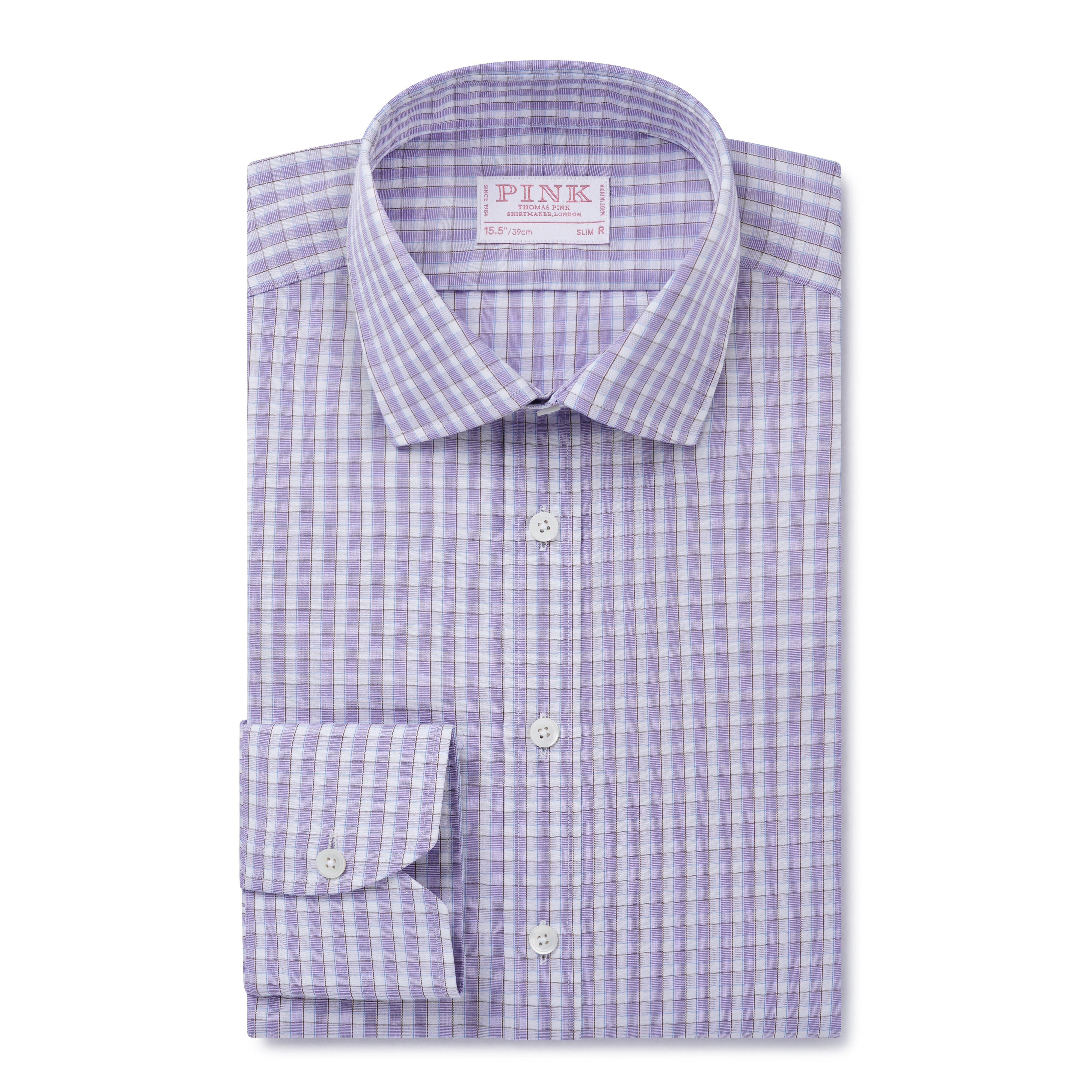 Thomas Pink Slim Fit Formal Multi Graph Check Shirt-MALFORD OF LONDON SAVILE ROW MENSWEAR OUTLET