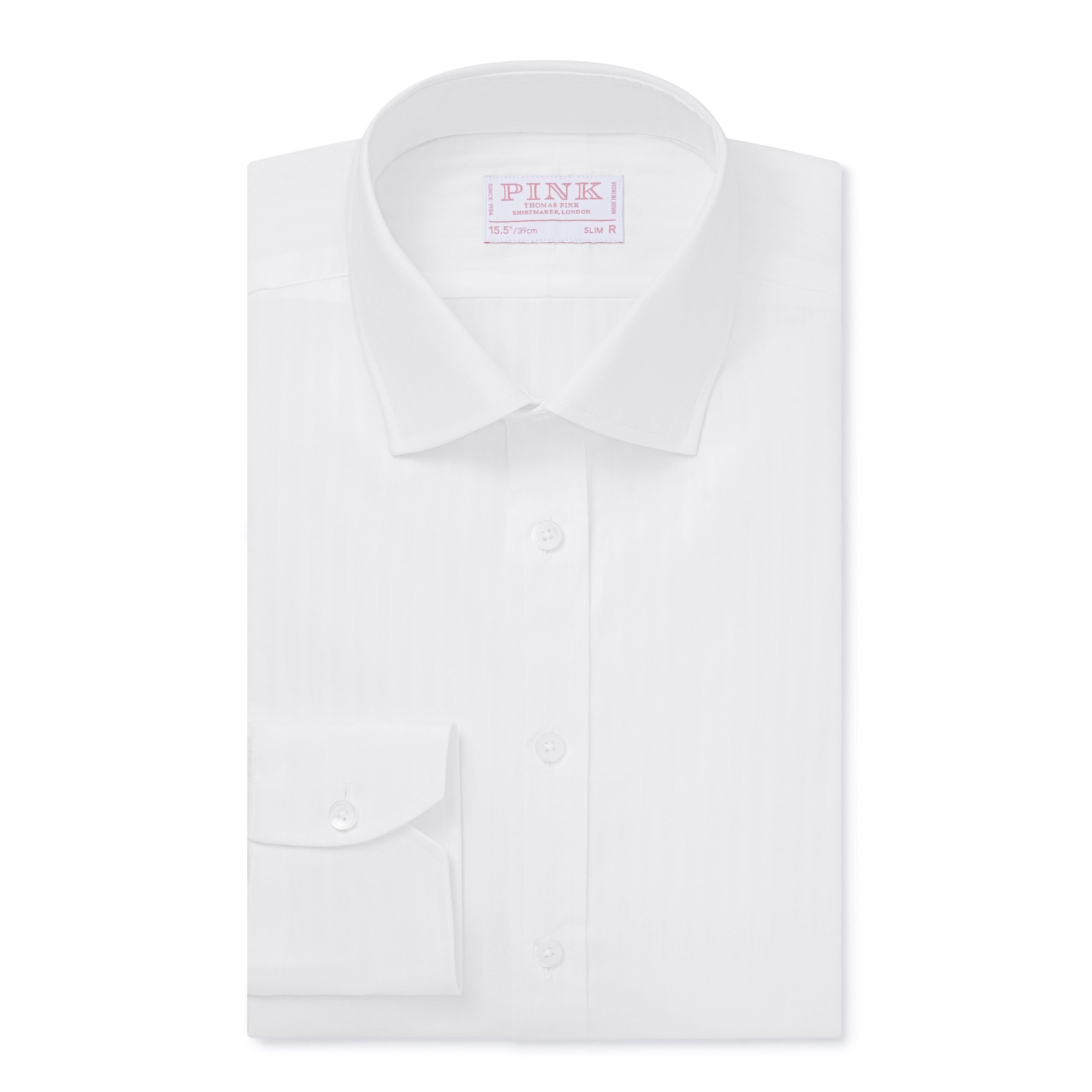 Thomas Pink Slim Fit Formal Mussola Tonal Stripe Shirt-MALFORD OF LONDON SAVILE ROW MENSWEAR OUTLET