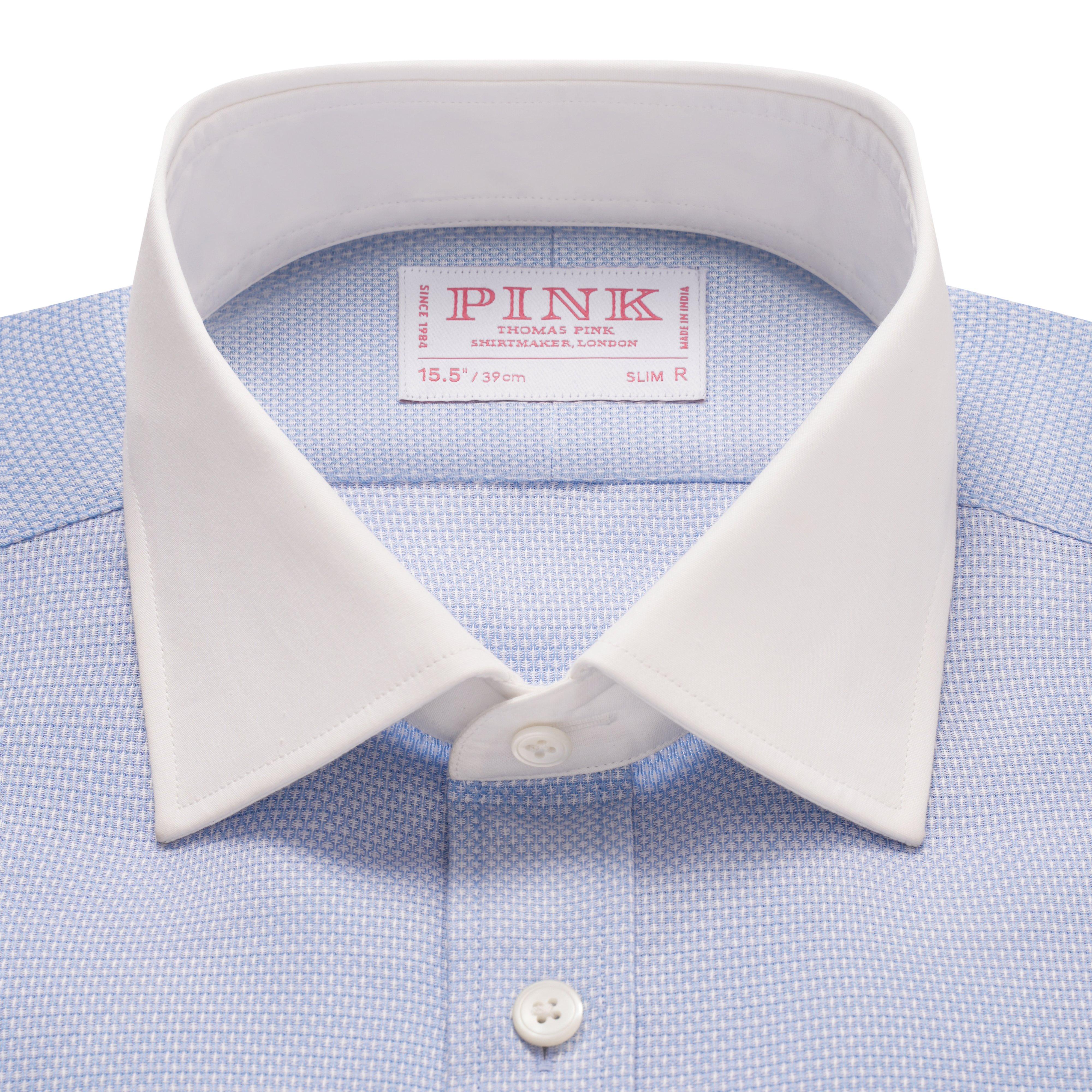 Thomas Pink Slim Fit Formal Open Weave Dobby Shirt-MALFORD OF LONDON SAVILE ROW MENSWEAR OUTLET