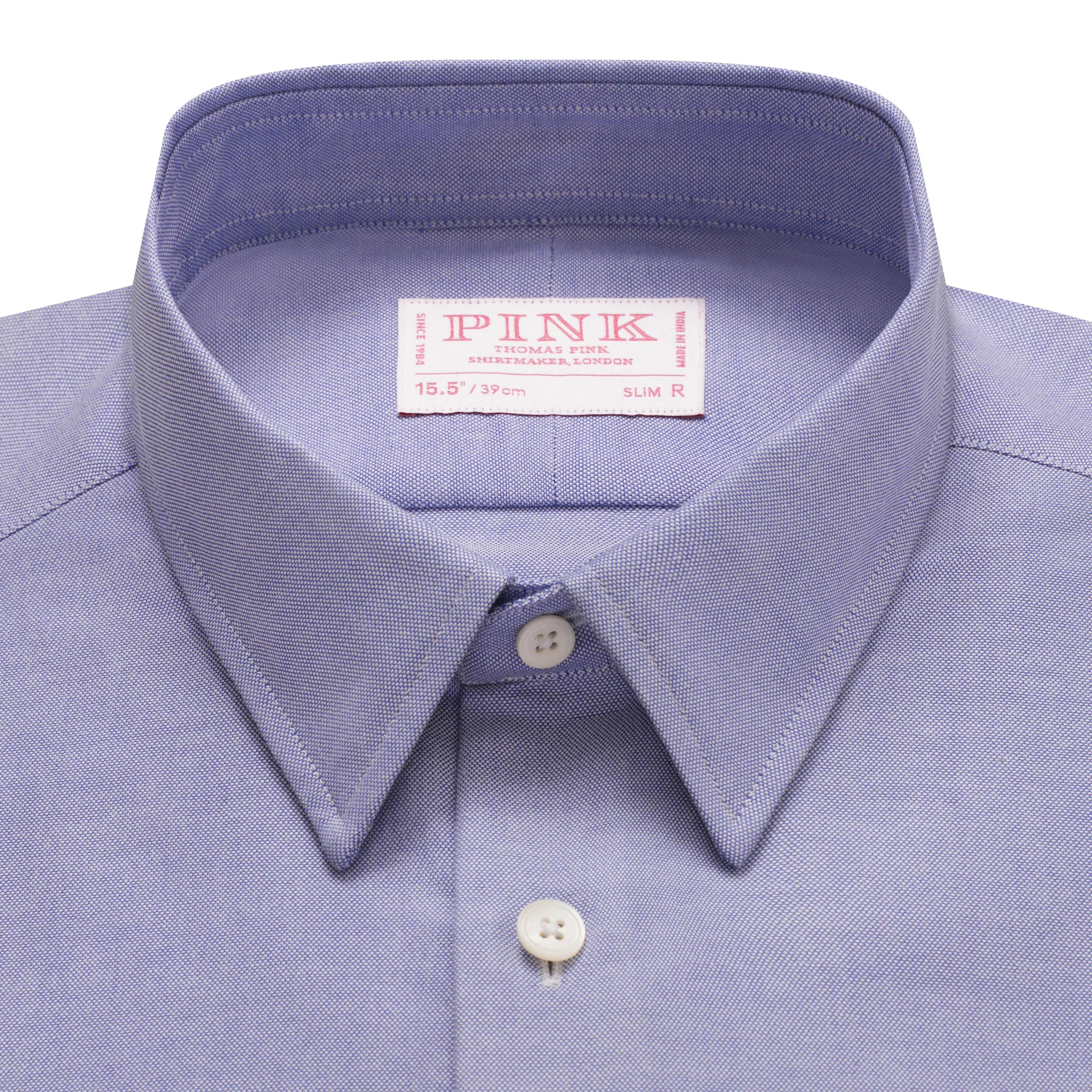 Thomas Pink Slim Fit Formal Open Weave Oxford Shirt Blue-MALFORD OF LONDON SAVILE ROW MENSWEAR OUTLET