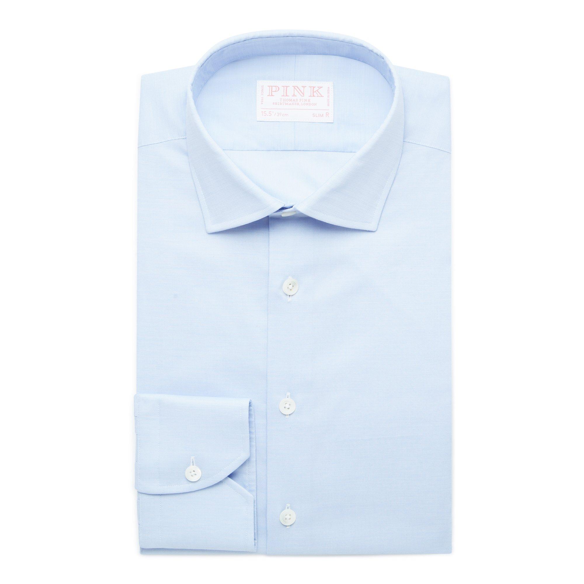 Thomas Pink Slim Fit Formal Piquet 70 Stripe Shirt-MALFORD OF LONDON SAVILE ROW MENSWEAR OUTLET