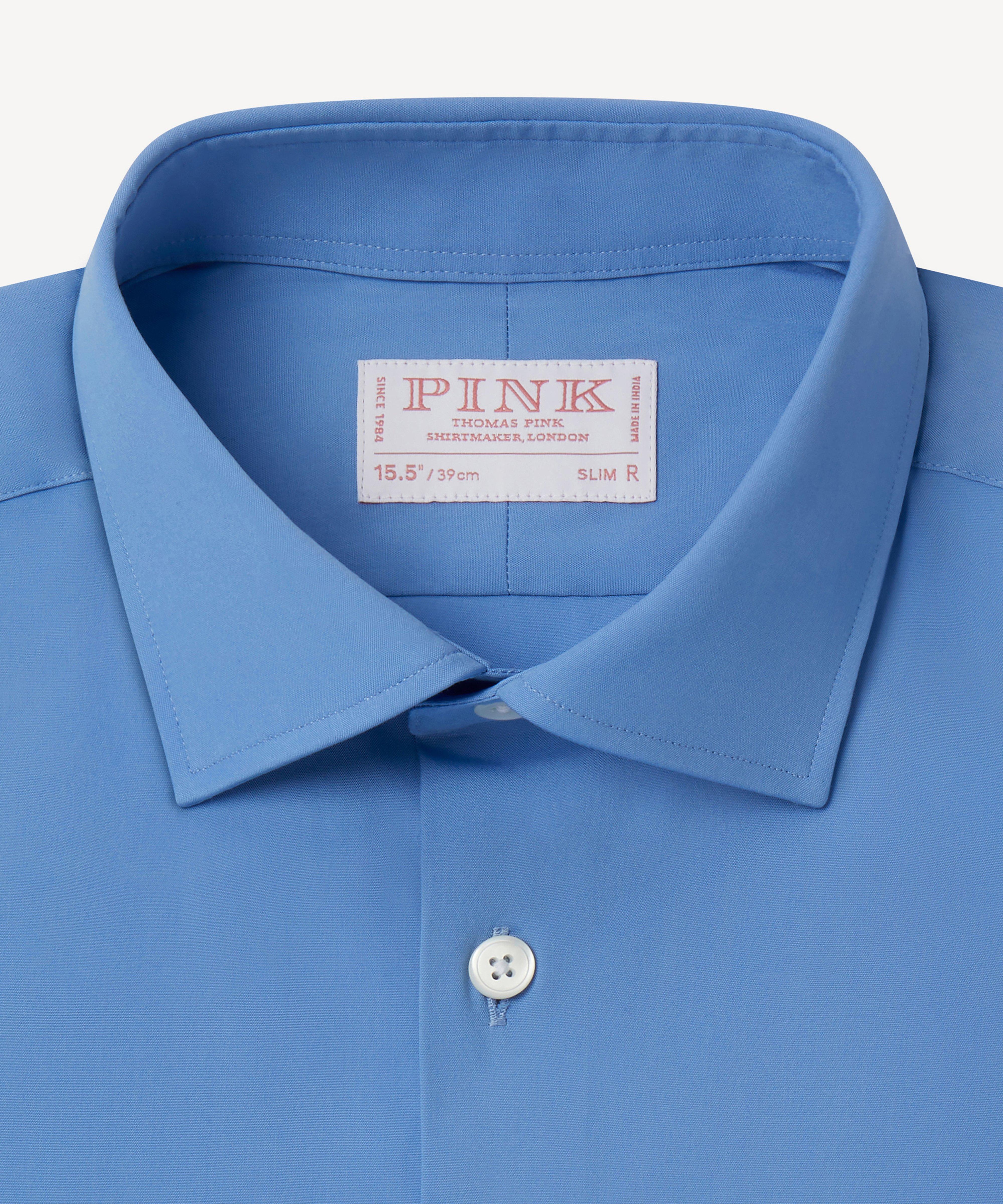 Thomas Pink Slim Fit Formal Plain Poplin Shirt-MALFORD OF LONDON SAVILE ROW MENSWEAR OUTLET