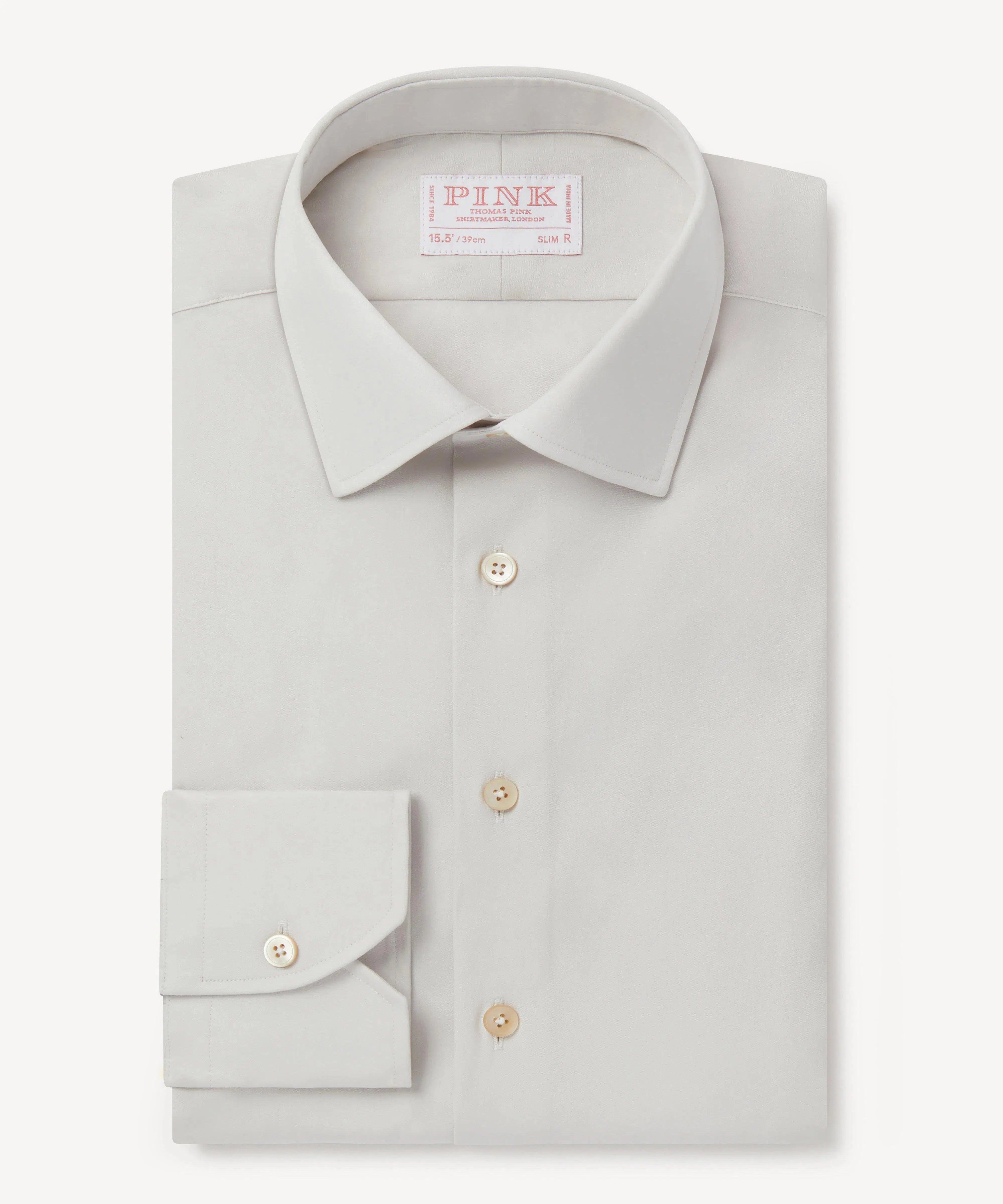 Thomas Pink Slim Fit Formal Plain Poplin Shirt-MALFORD OF LONDON SAVILE ROW MENSWEAR OUTLET