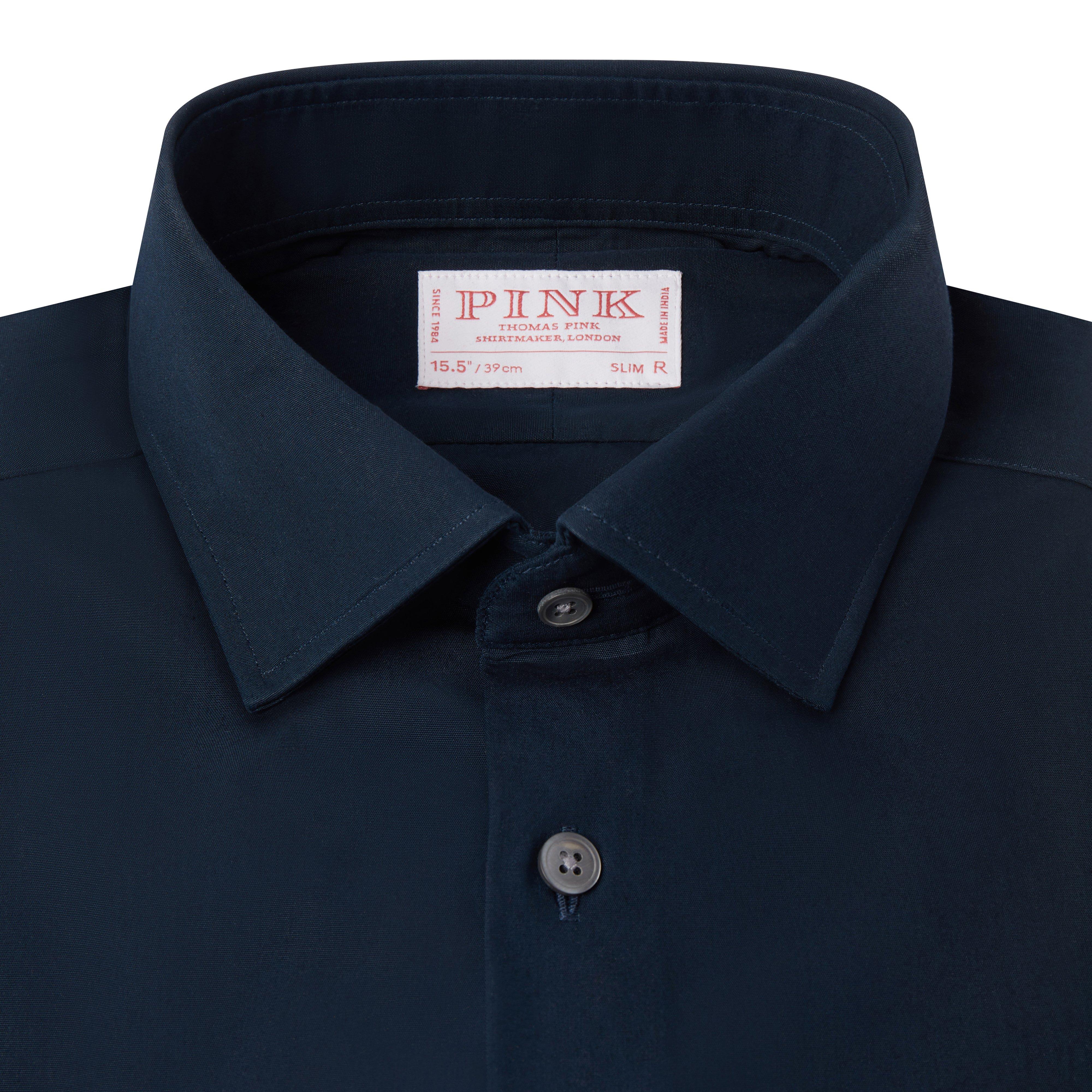 Thomas Pink Slim Fit Formal Plain Washed Cotton Shirt-MALFORD OF LONDON SAVILE ROW MENSWEAR OUTLET