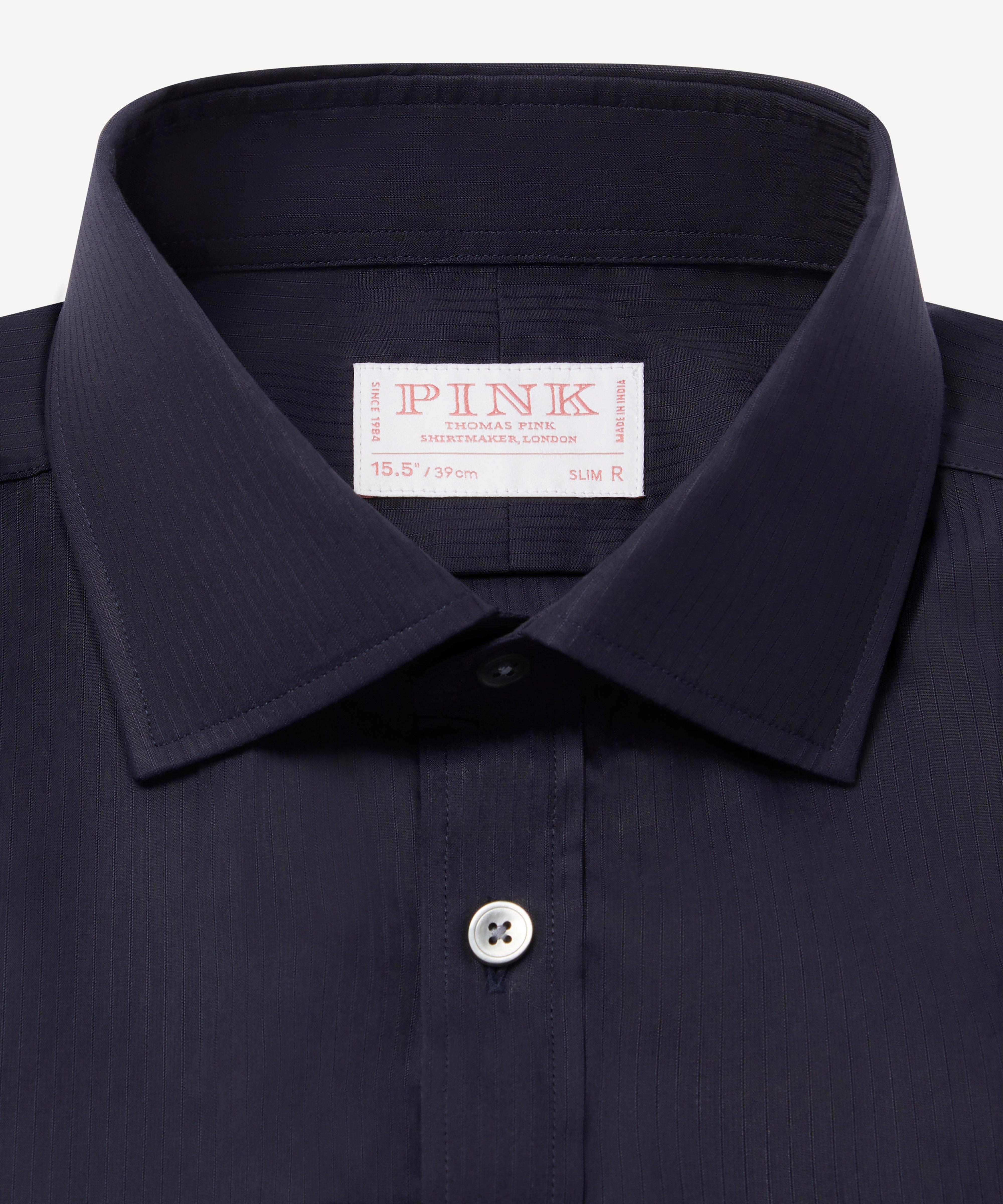 Thomas Pink Slim Fit Formal Poplin Needle Stripe Shirt-MALFORD OF LONDON SAVILE ROW MENSWEAR OUTLET