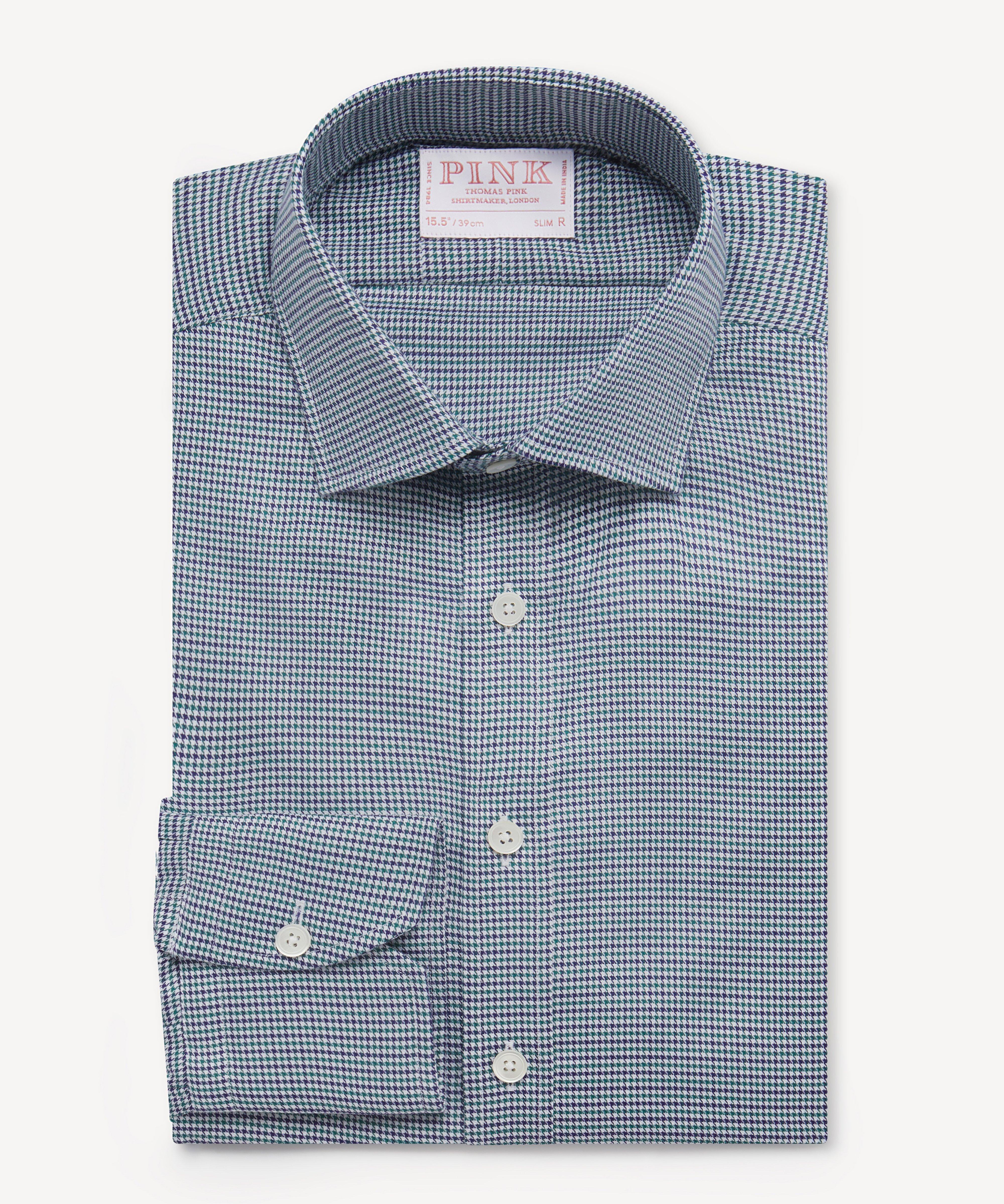 Thomas Pink Slim Fit Formal Puppytooth Twill Shirt-MALFORD OF LONDON SAVILE ROW MENSWEAR OUTLET