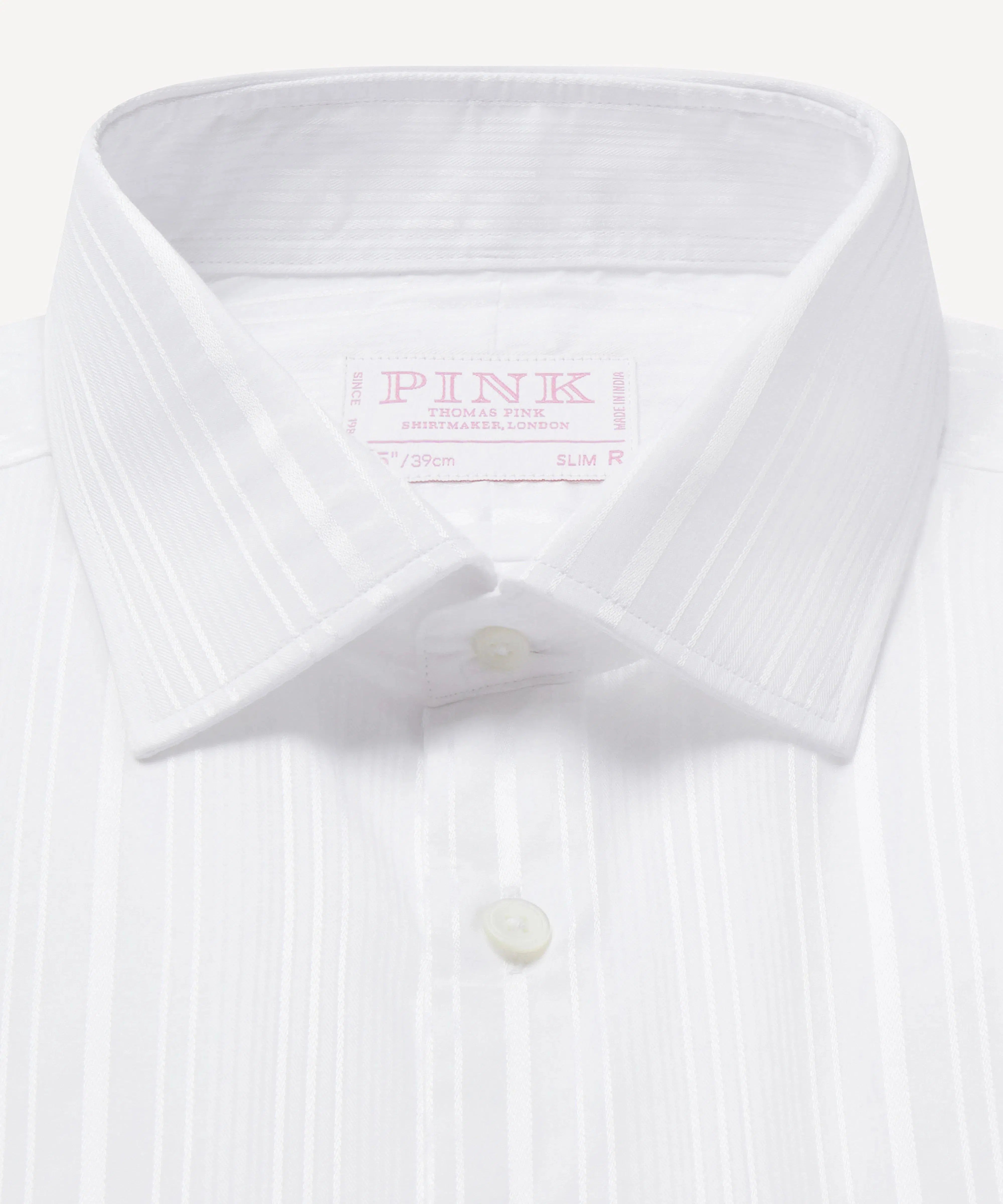 Thomas Pink Slim Fit Formal Satin Textured Stripe Shirt-MALFORD OF LONDON SAVILE ROW MENSWEAR OUTLET