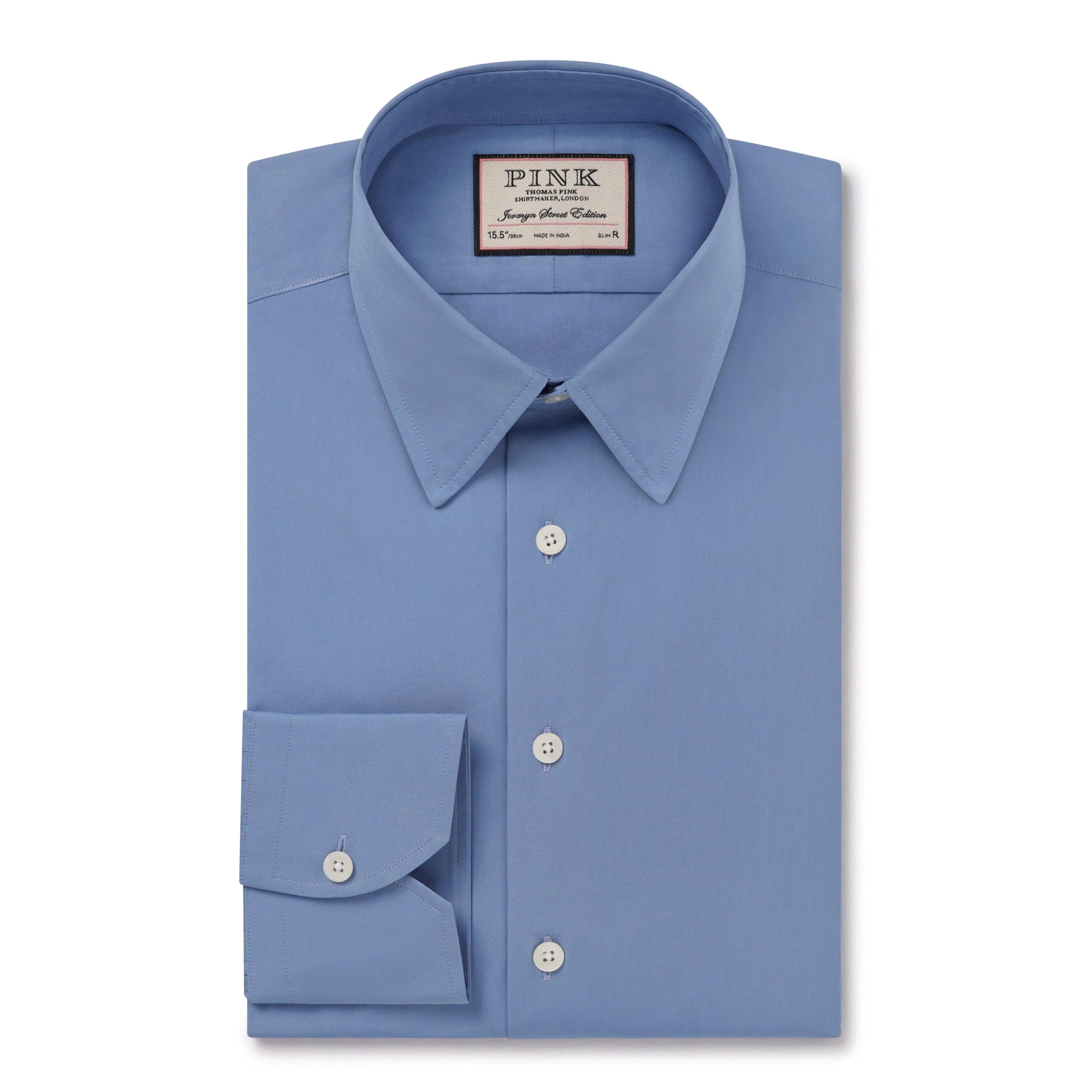 Thomas Pink Slim Fit Formal Solid Colour Shirt-MALFORD OF LONDON SAVILE ROW MENSWEAR OUTLET