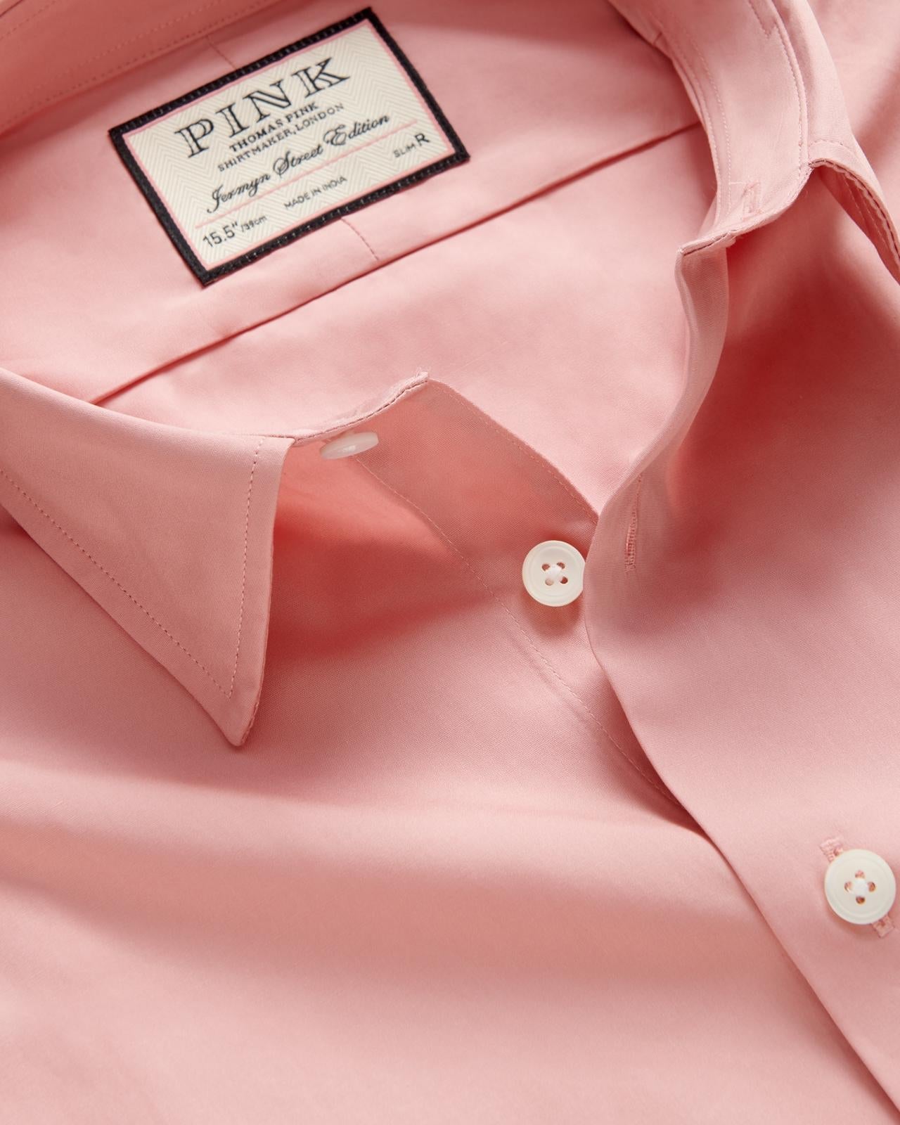 Thomas Pink Slim Fit Formal Solid Colour Shirt Pale Pink-MALFORD OF LONDON SAVILE ROW MENSWEAR OUTLET