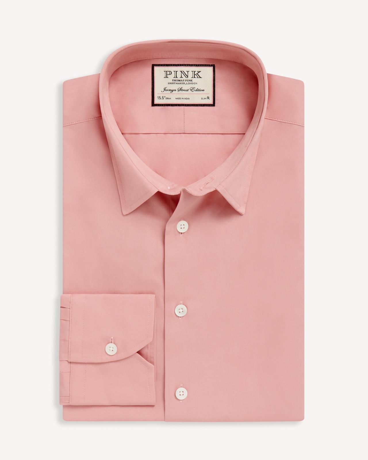 Thomas Pink Slim Fit Formal Solid Colour Shirt Pale Pink-MALFORD OF LONDON SAVILE ROW MENSWEAR OUTLET