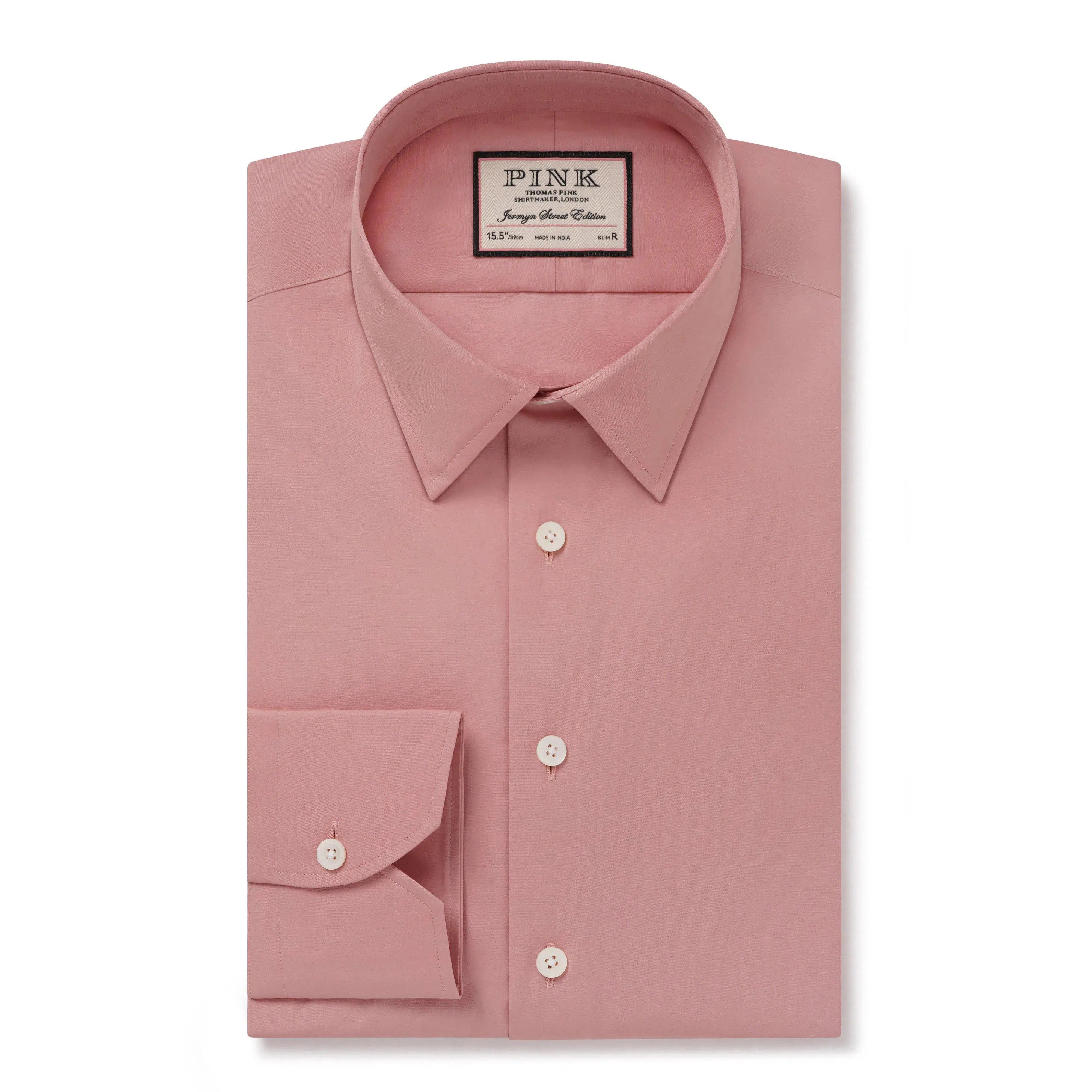 Thomas Pink Slim Fit Formal Solid Colour Shirt Pale Pink-MALFORD OF LONDON SAVILE ROW MENSWEAR OUTLET