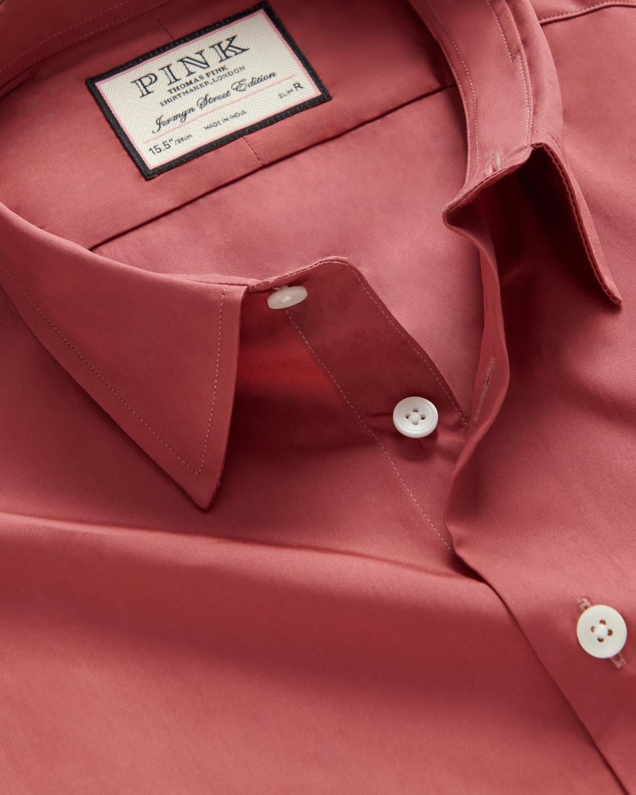 Thomas Pink Slim Fit Formal Solid Colour Shirt Pink-MALFORD OF LONDON SAVILE ROW MENSWEAR OUTLET