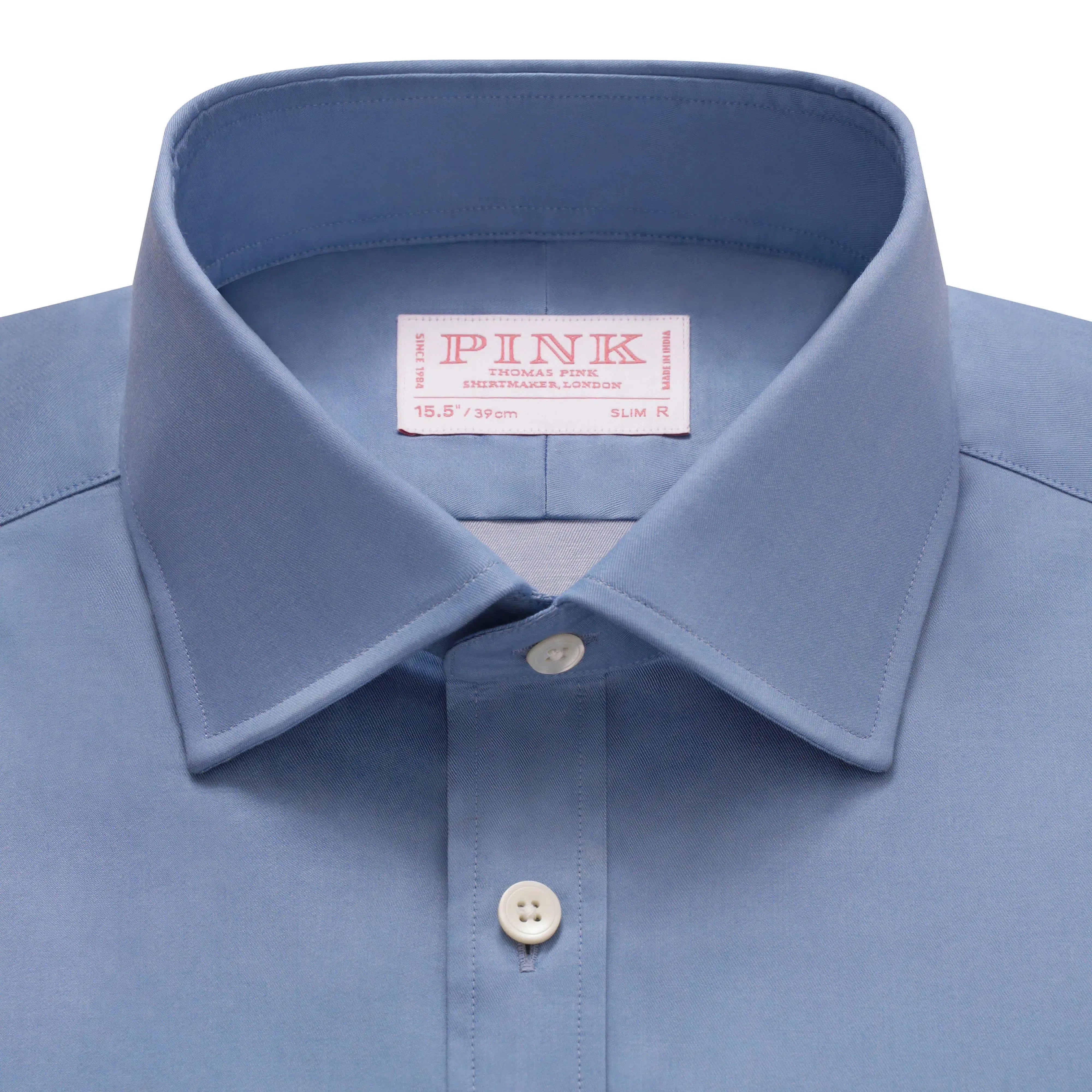 Thomas Pink Slim Fit Formal Solid Colour Twill Shirt-MALFORD OF LONDON SAVILE ROW MENSWEAR OUTLET