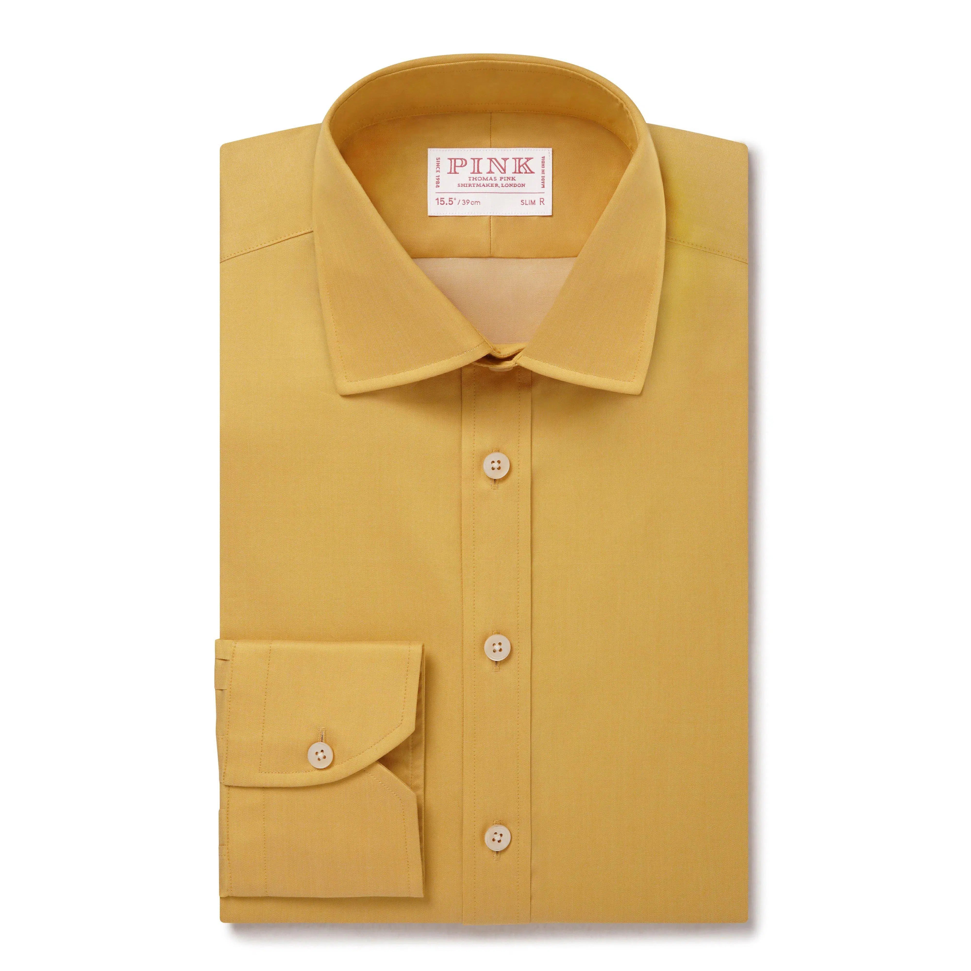 Thomas Pink Slim Fit Formal Solid Colour Twill Shirt-MALFORD OF LONDON SAVILE ROW MENSWEAR OUTLET