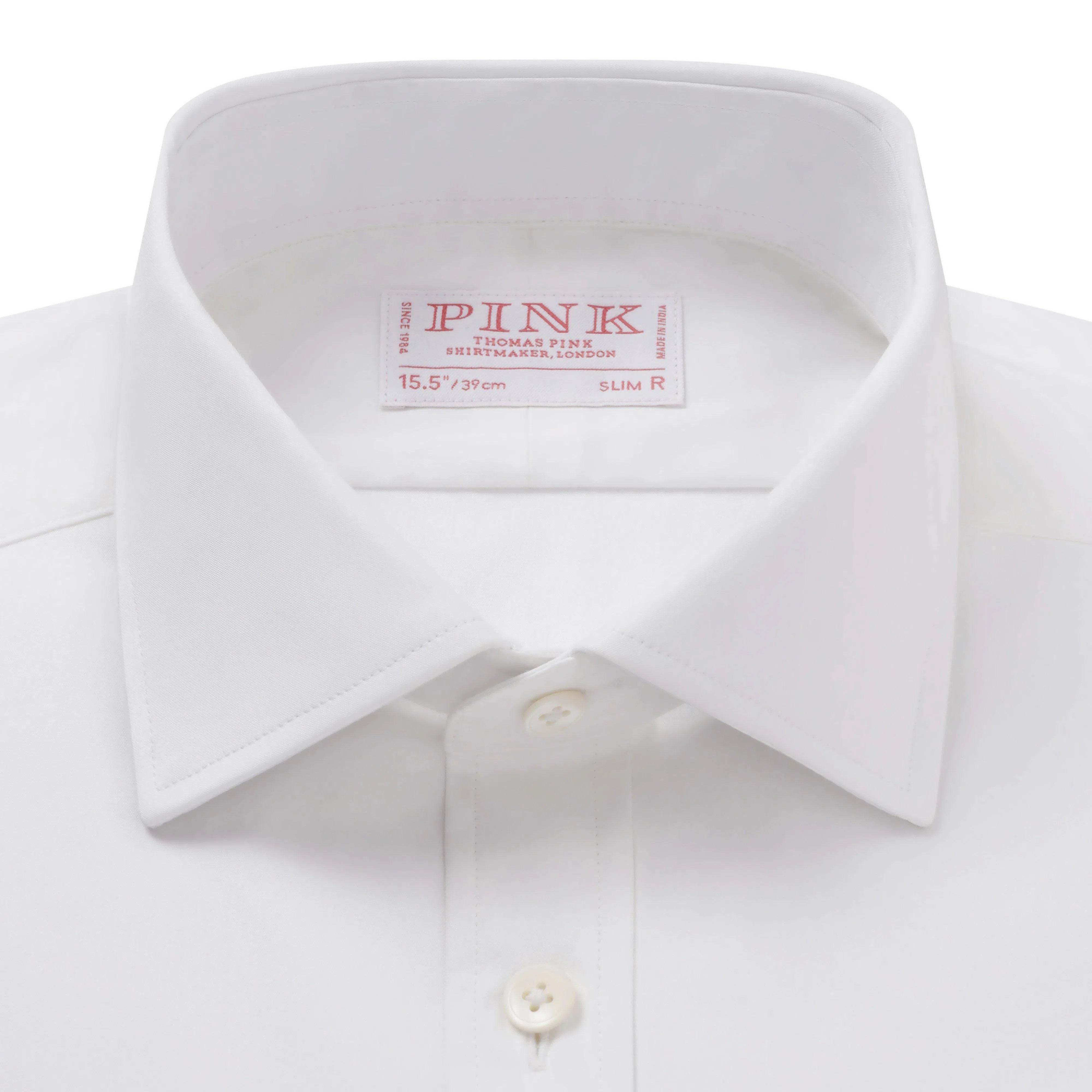 Thomas Pink Slim Fit Formal Stretch Solid Poplin Shirt-MALFORD OF LONDON SAVILE ROW MENSWEAR OUTLET