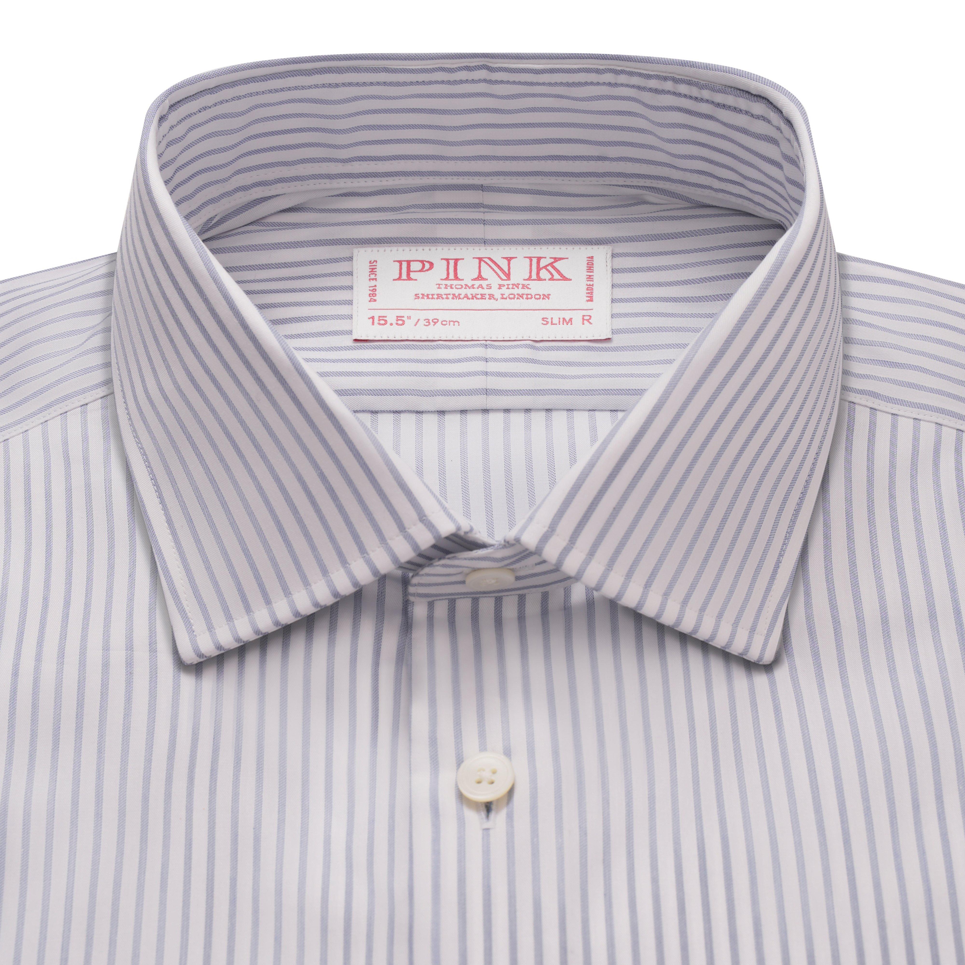 Thomas Pink Slim Fit Formal Stripe Twill Shirt-MALFORD OF LONDON SAVILE ROW MENSWEAR OUTLET